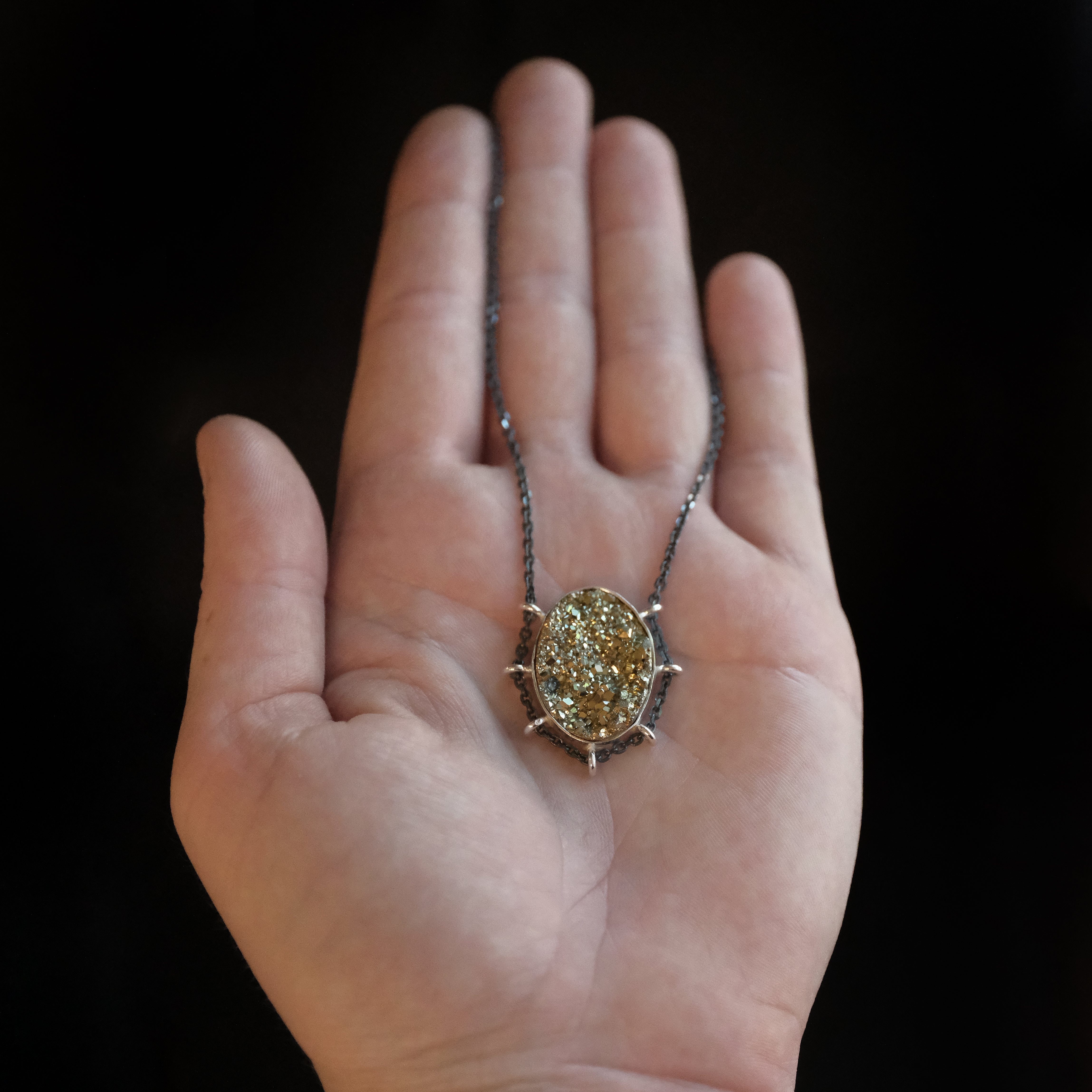 Sterling + Pyrite Path Necklace - One of a Kind