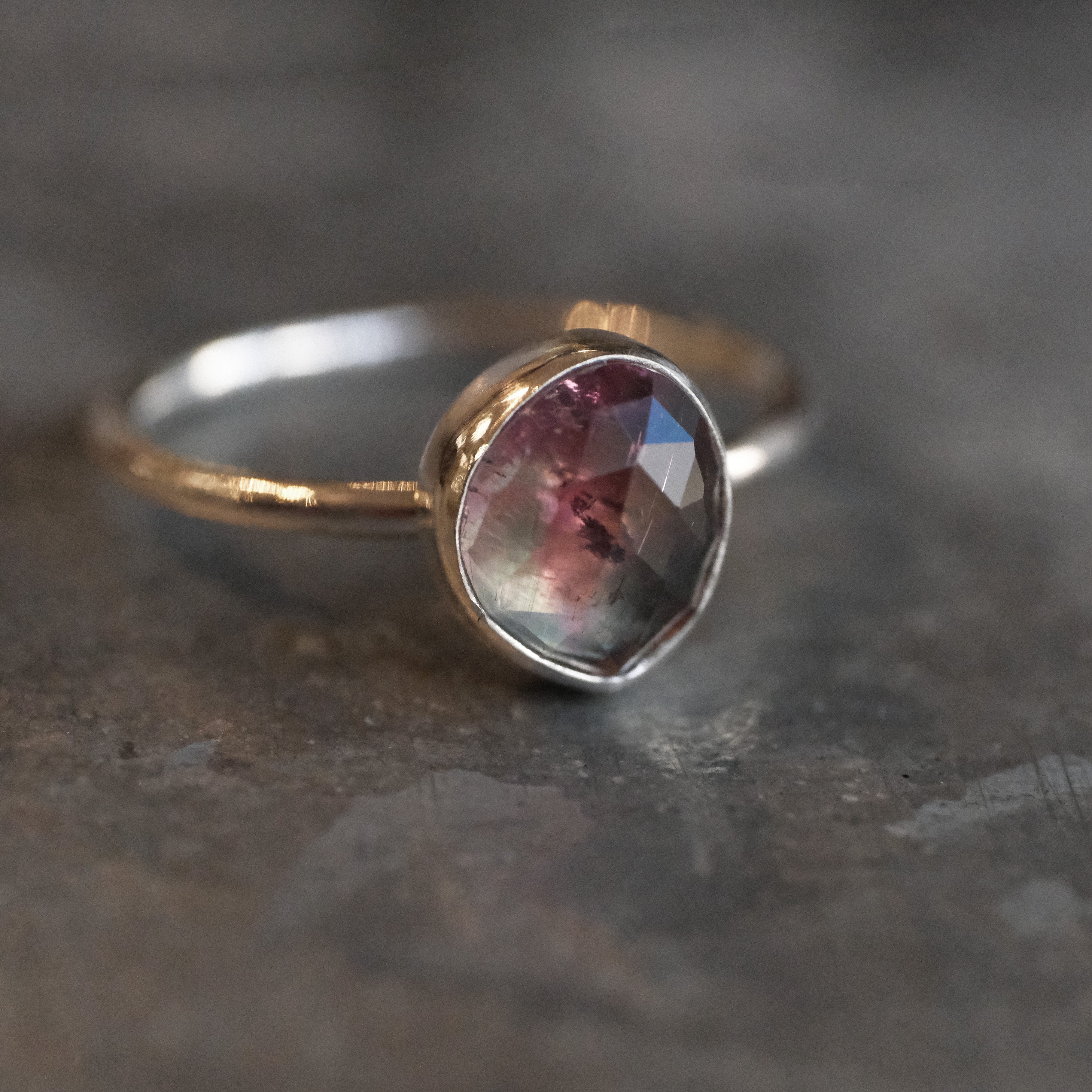 Watermelon Tourmaline Chiquito Ring (Size 7) - One of a Kind