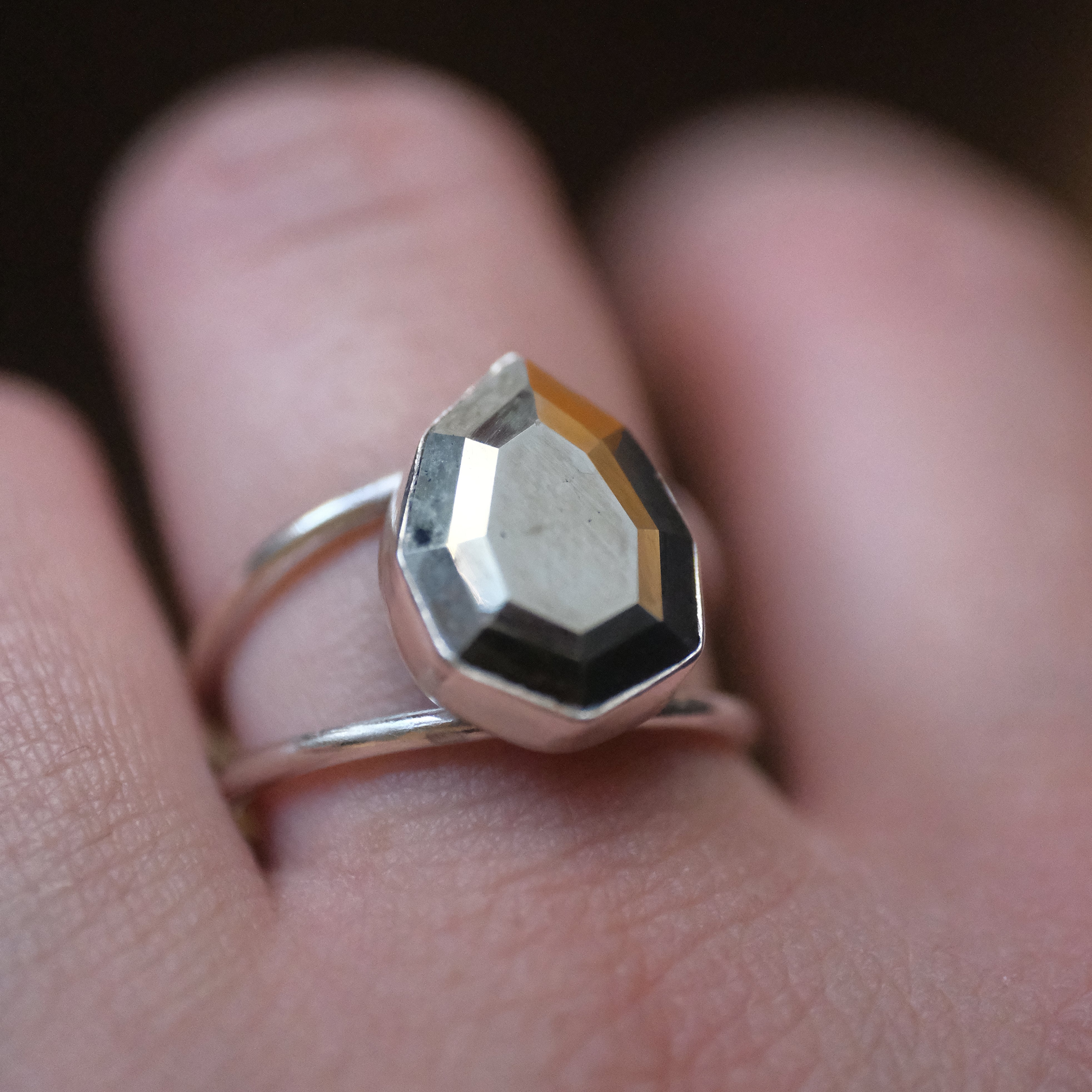 Sterling + Pyrite Vignette Ring (Size 6.5) - One of a Kind