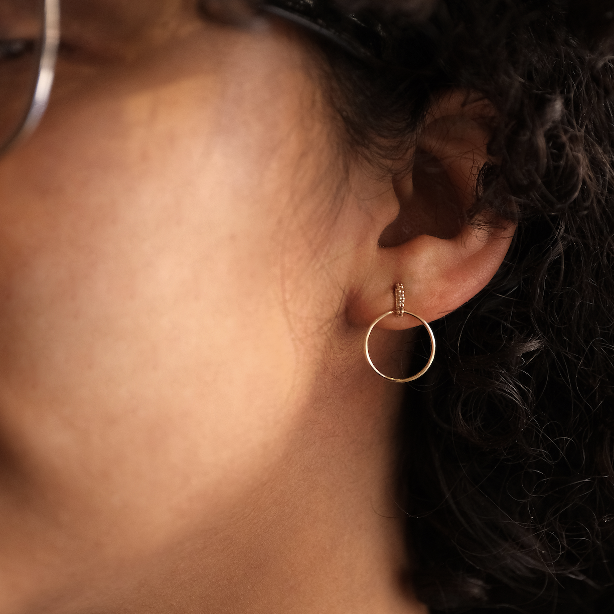 14k + Natural Diamond Maisa Hoops