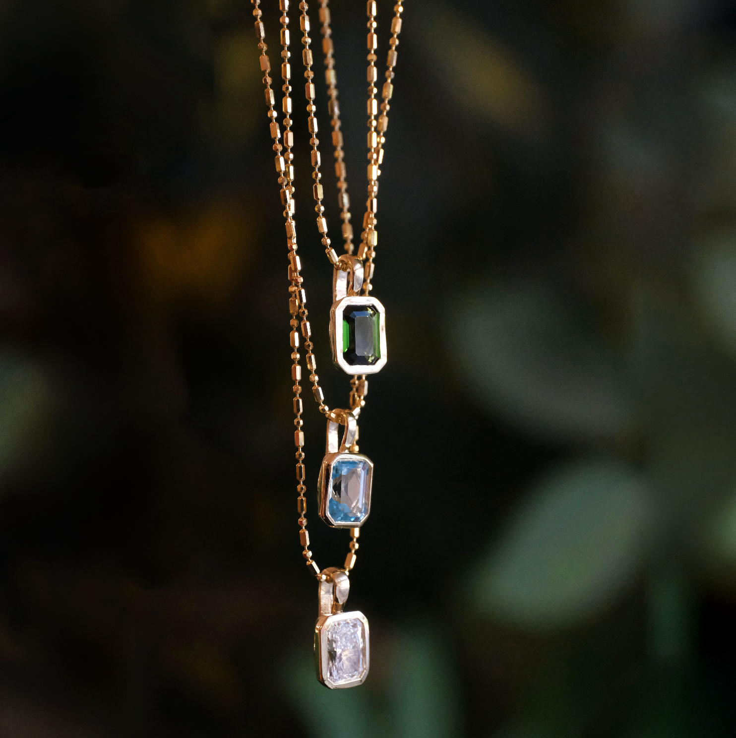 14k + Lab Diamond Lyon Necklace