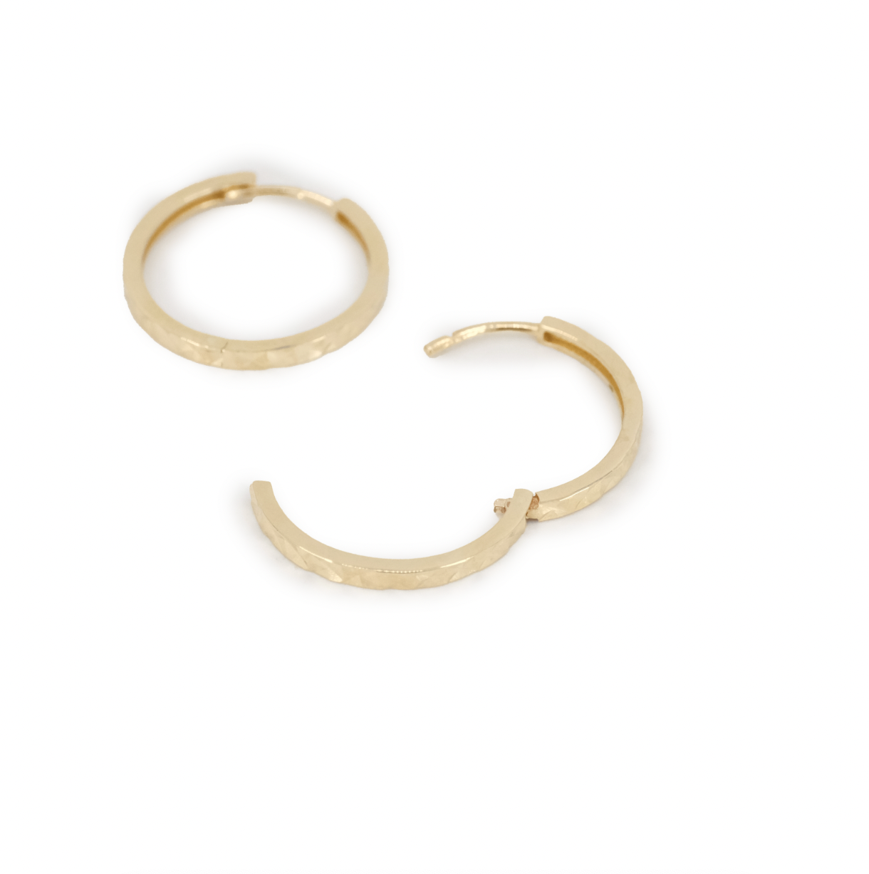 14k Sparkle Hoops