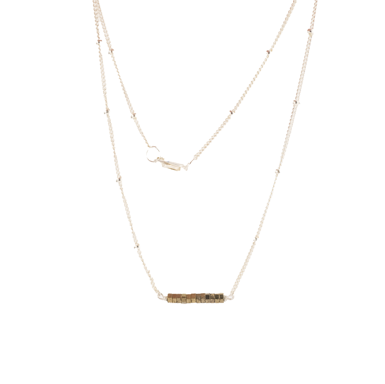 Pyrite + Sterling Inchworm Necklace