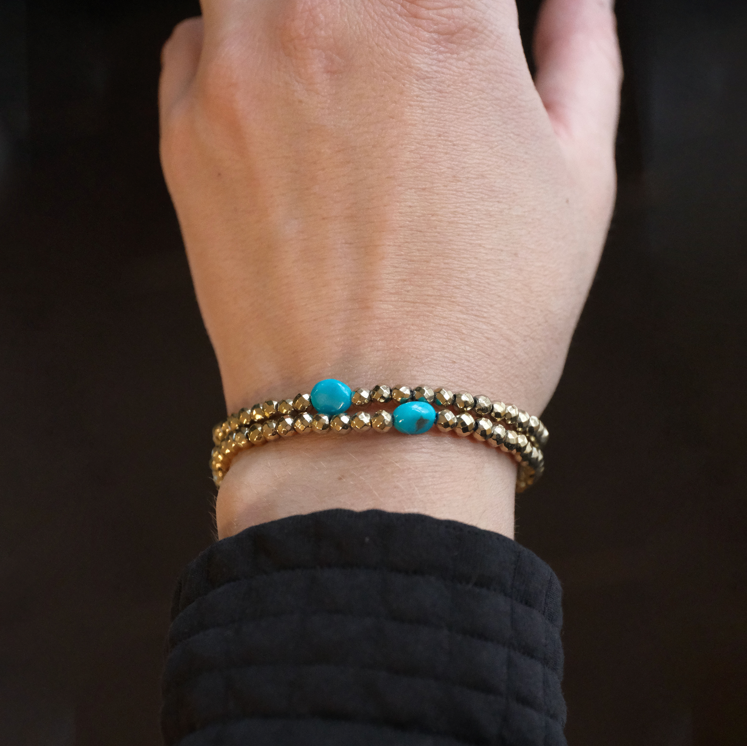 Dez Pyrite + Turquoise Bracelet