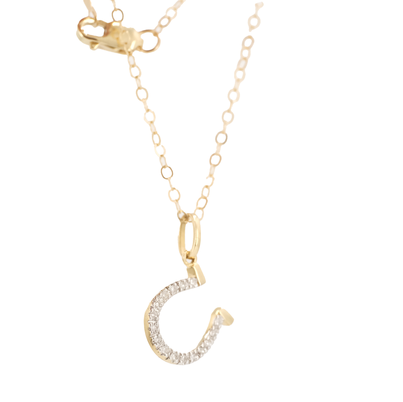 14k + Diamond Lucky Horseshoe Necklace