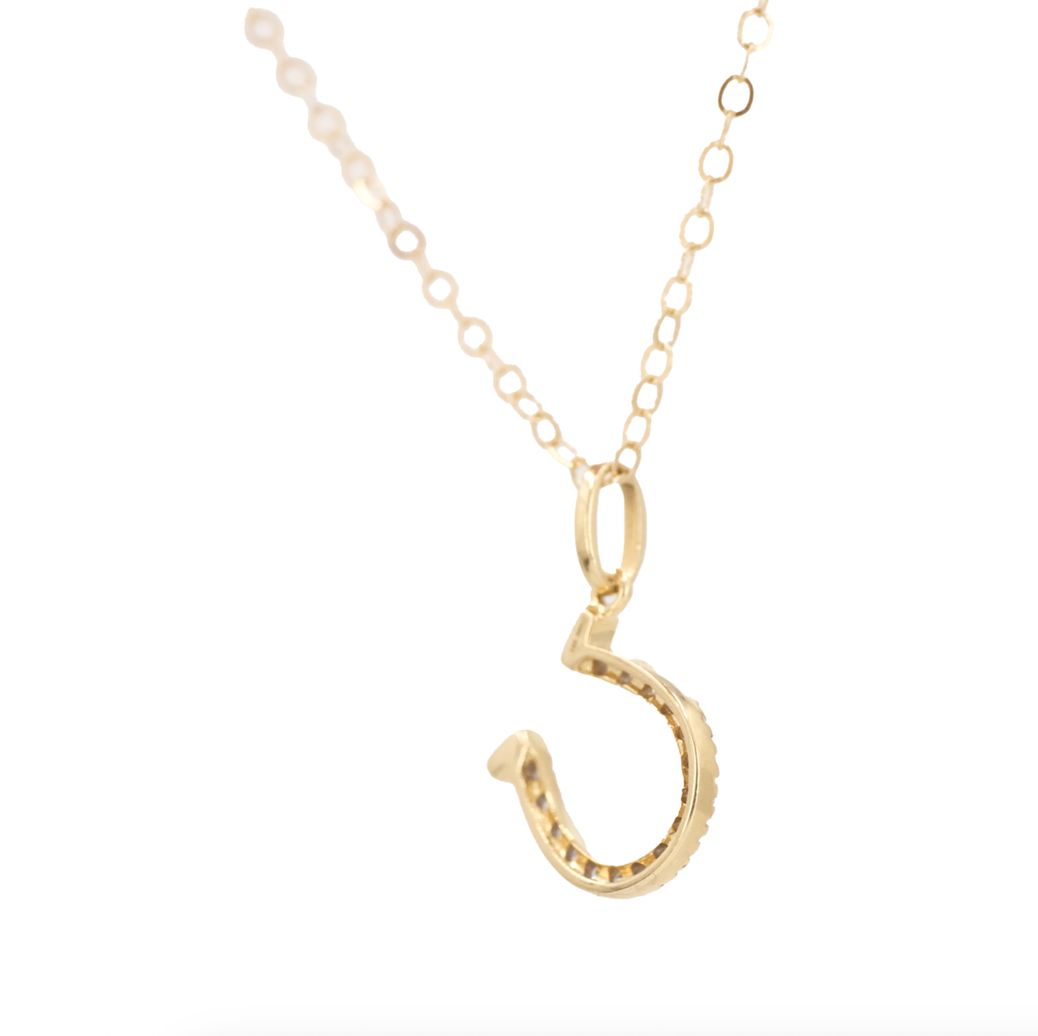 14k + Diamond Lucky Horseshoe Necklace