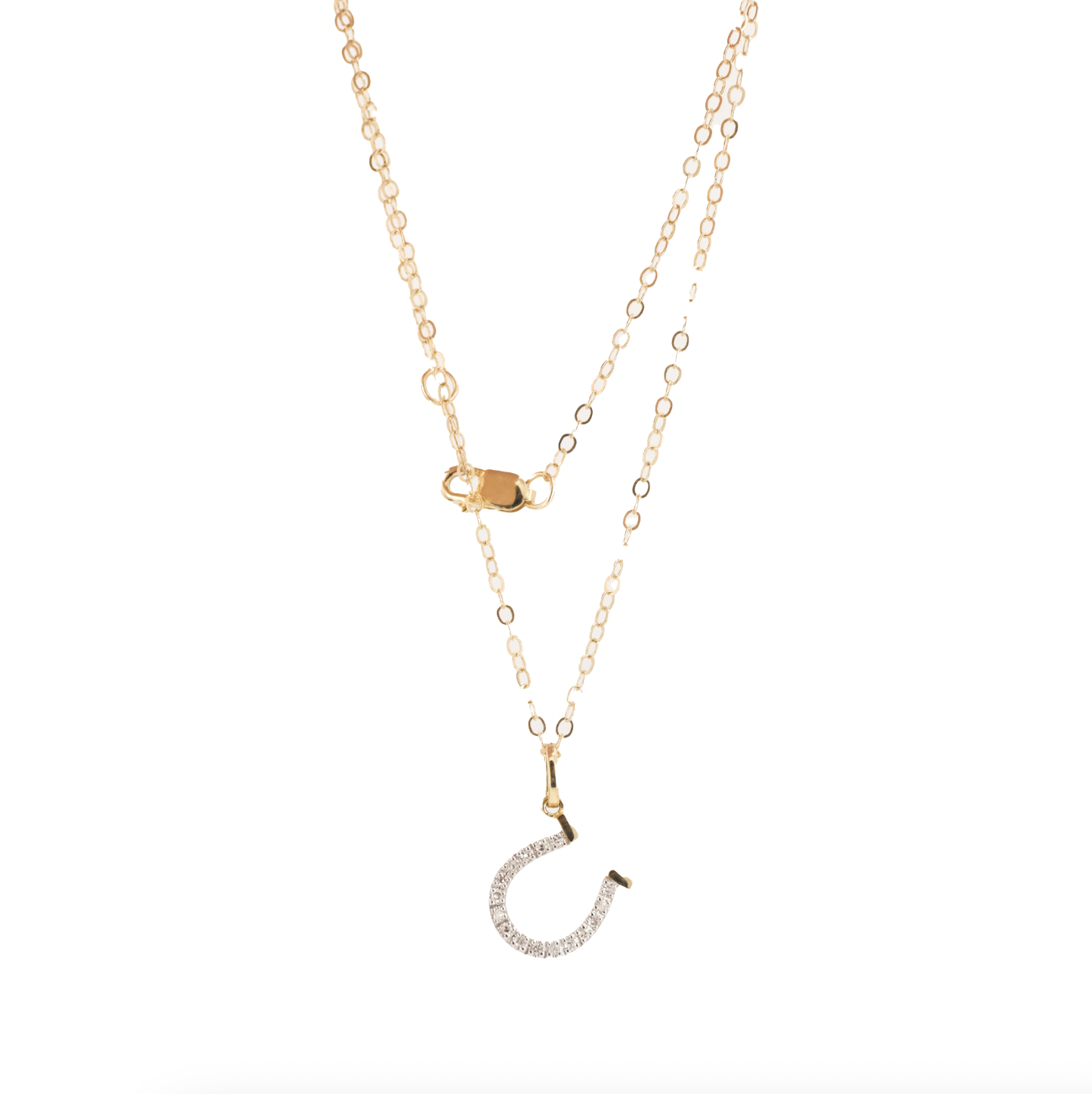 14k + Diamond Lucky Horseshoe Necklace
