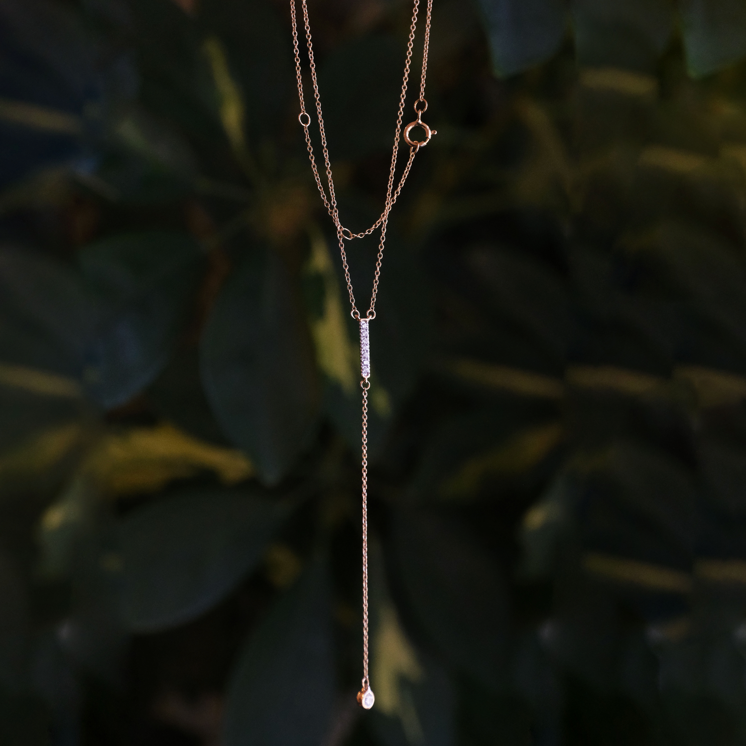 14k + Natural Diamond Silk Sheets Necklace