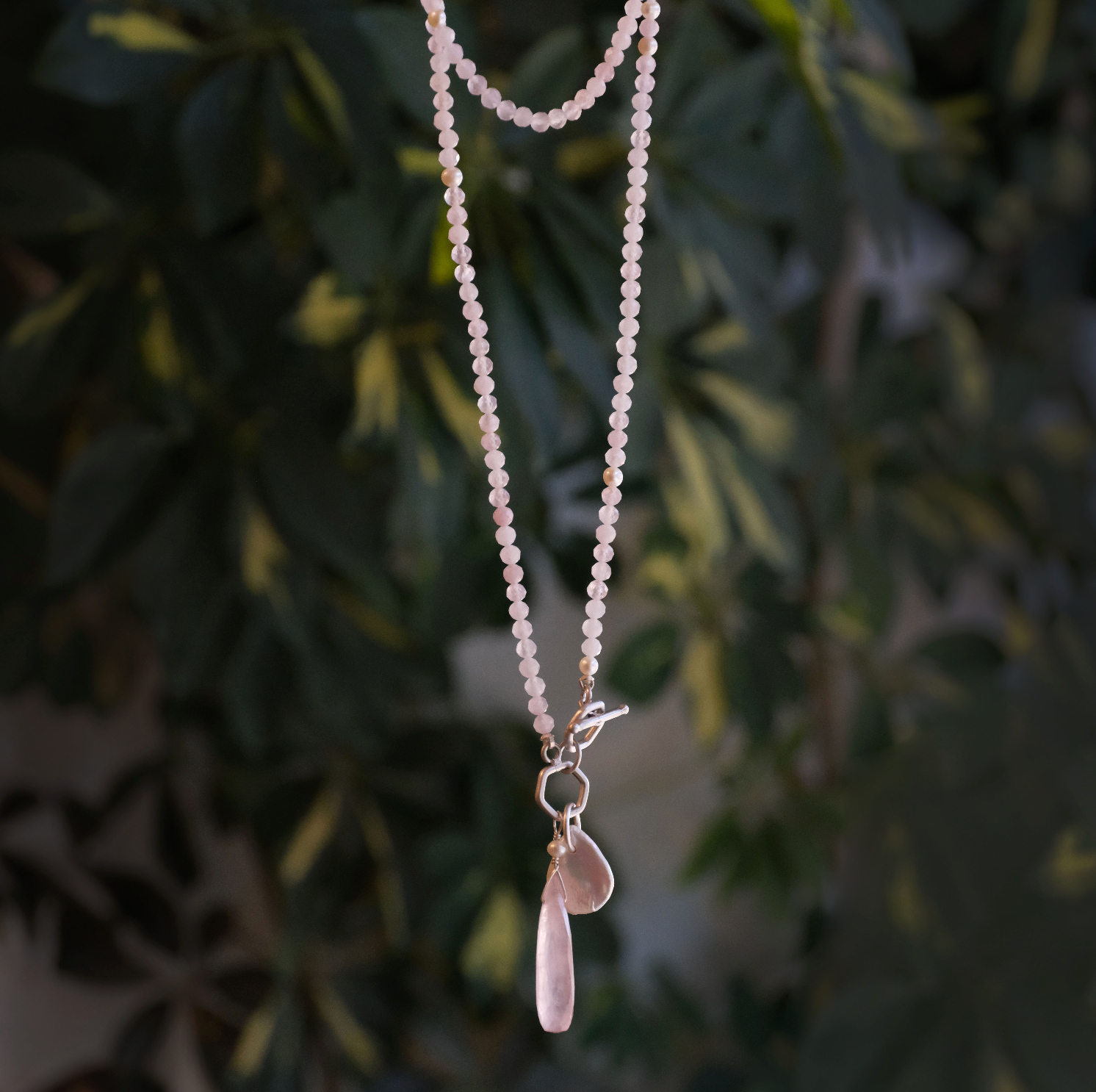 Alaura Rose Quartz + Sterling Necklace - One of a Kind