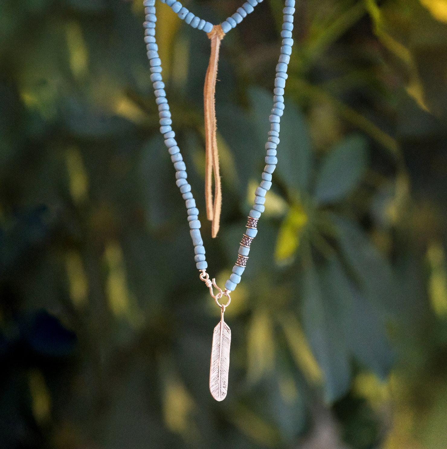 African Skies Sterling + Bead Necklace