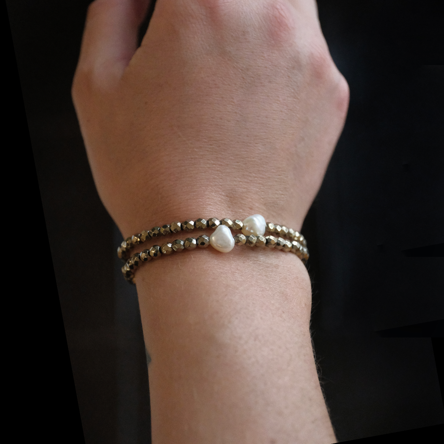 Dez Pyrite + Pearl Bracelet