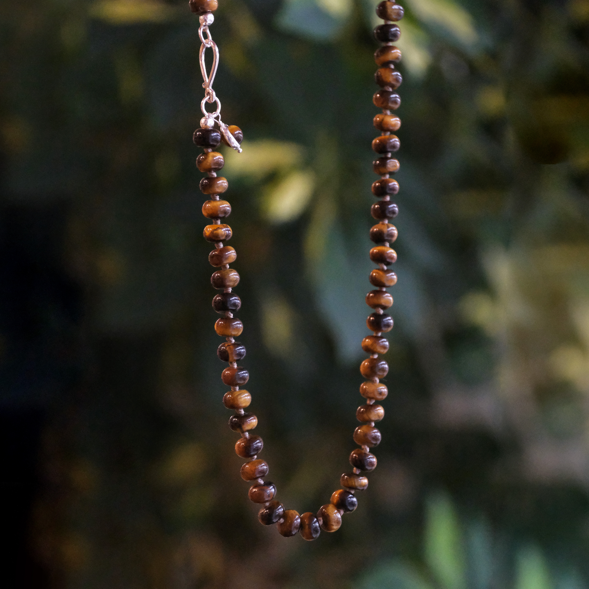 Tiger Eye + Sterling Corva Necklace