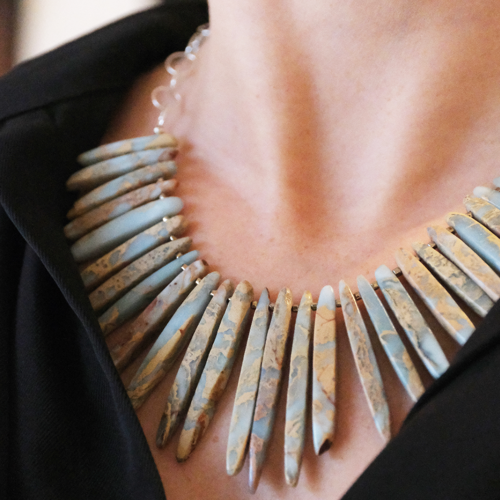 Mane Jasper + Pyrite Sterling Necklace - One of a Kind