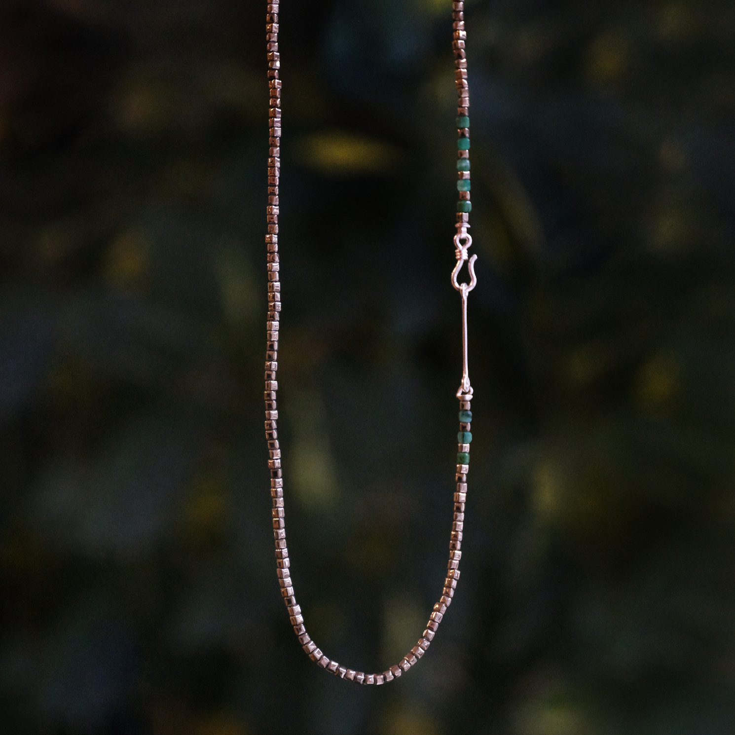Tauriel Pyrite + Jade Sterling Necklace - One of a Kind