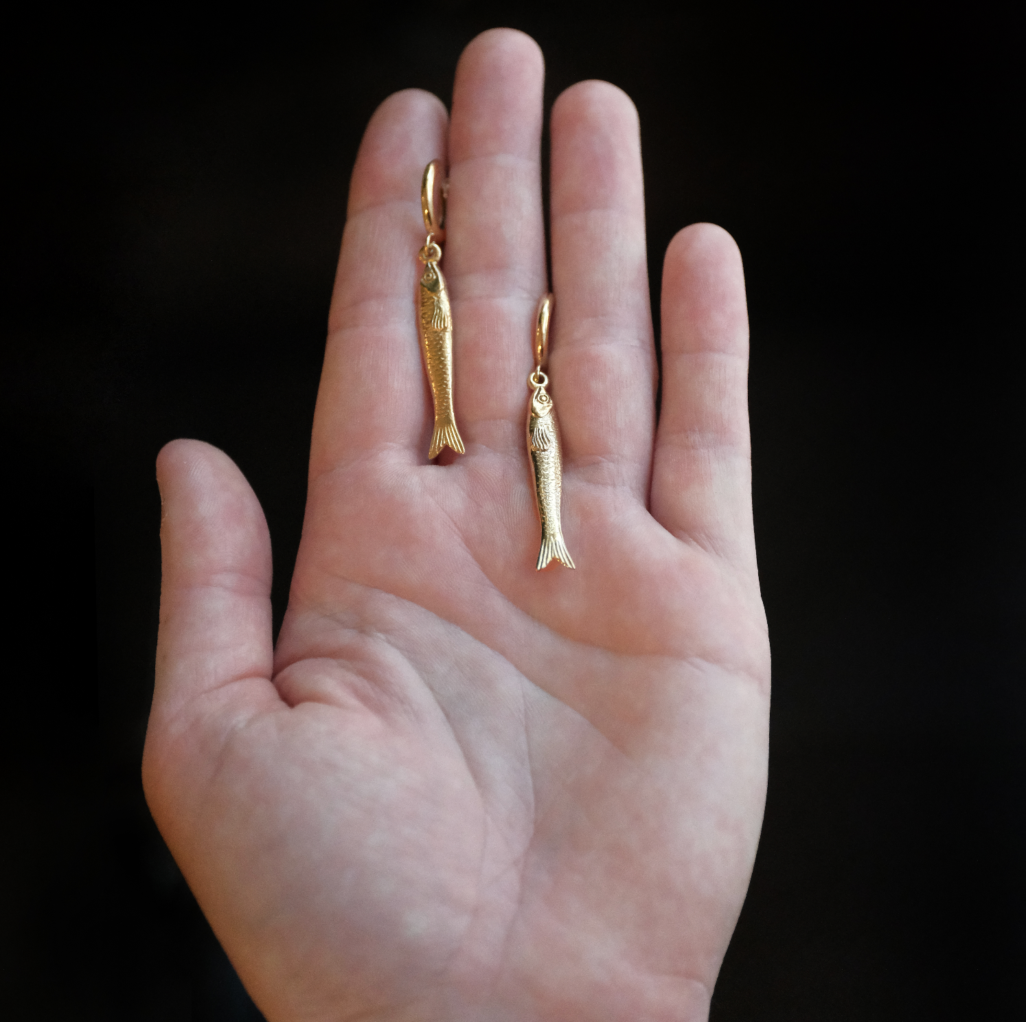 Bronze Sardine Hugger Earrings