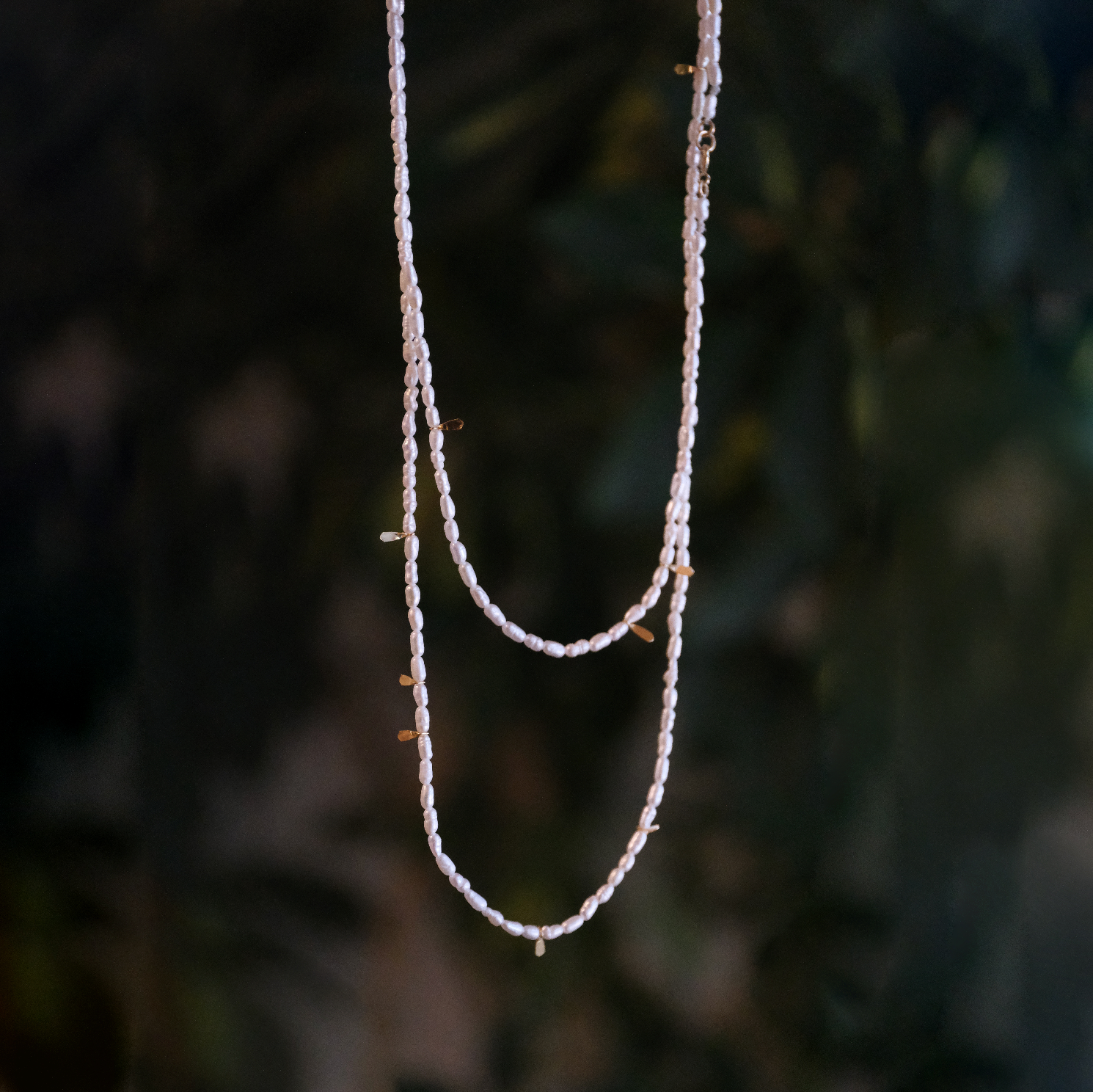 14k + Freshwater Pearl Prickly Pear Necklace - One of a Kind