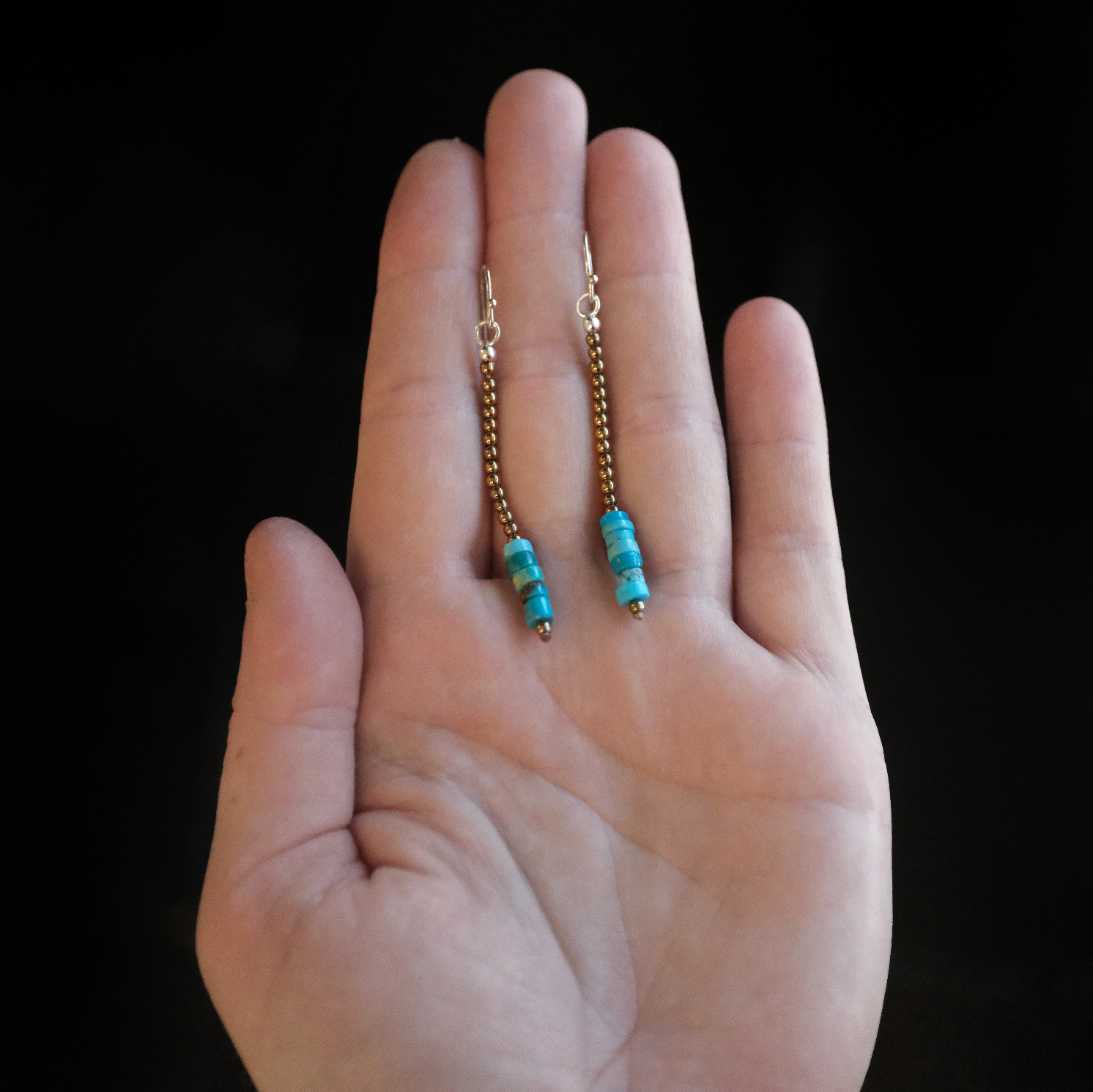 Vibing Pyrite + Turquoise Earrings