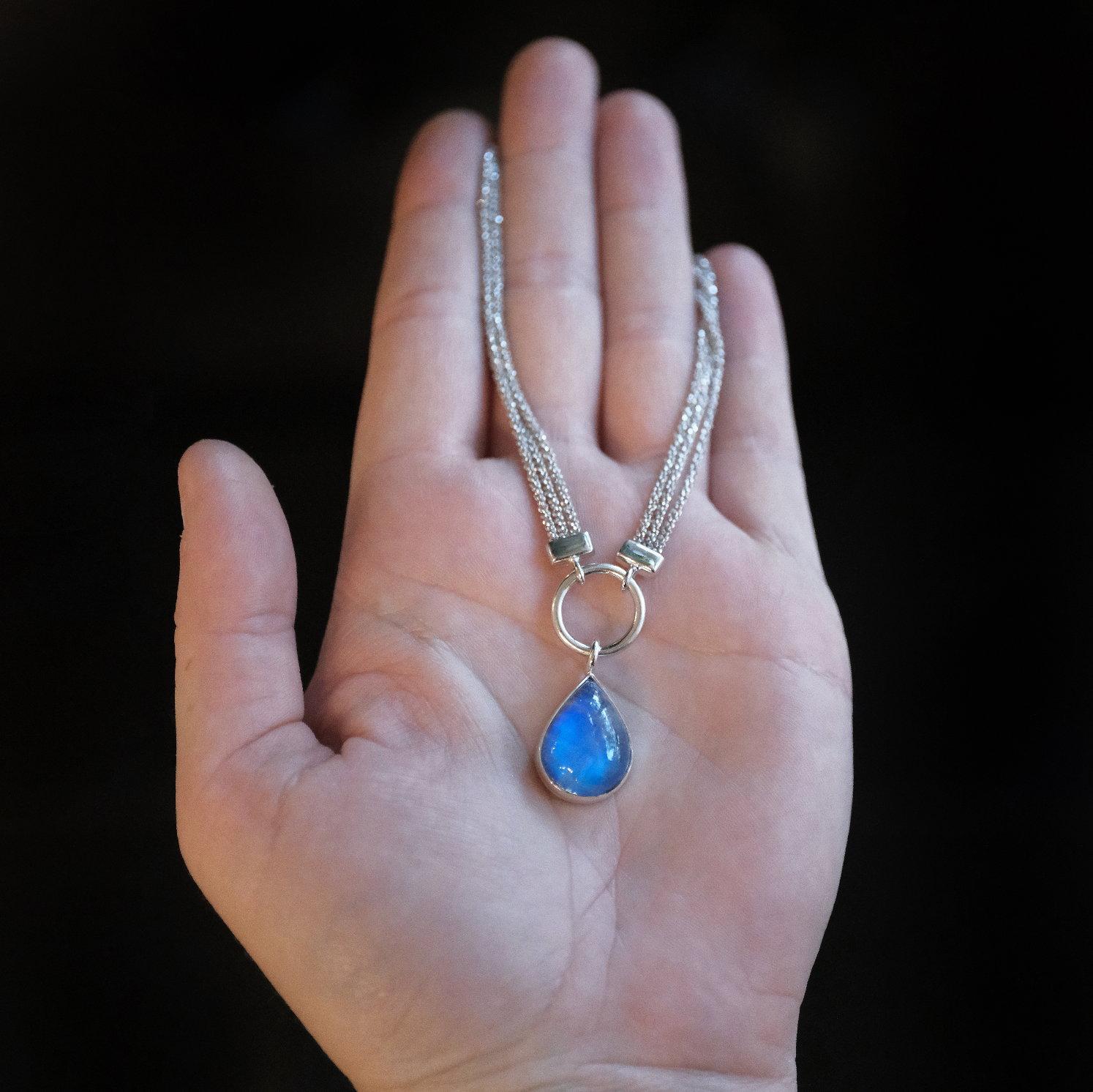 Moonstone + Sterling Malta Necklace - One of a Kind