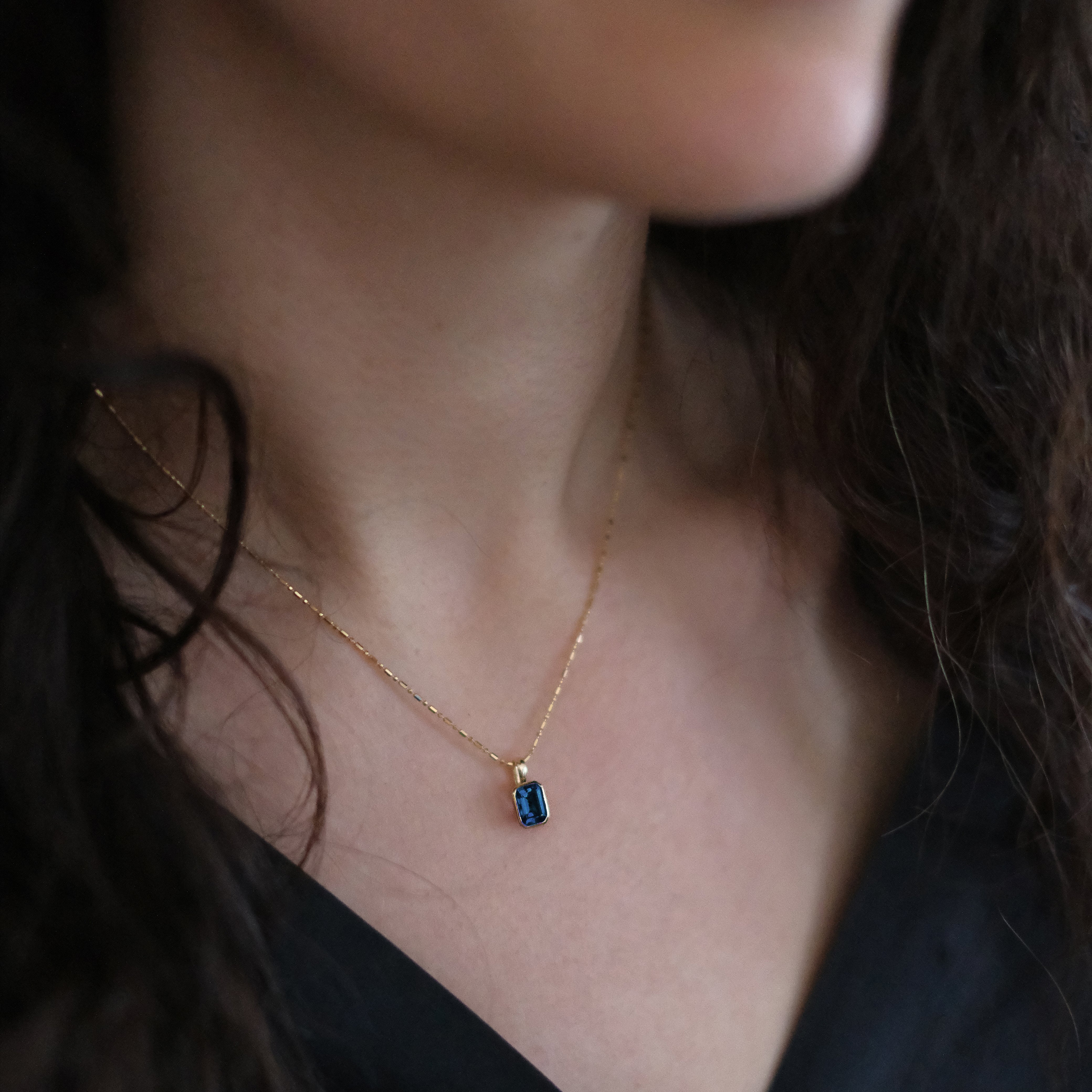 14k + London Blue Topaz Lyon Necklace