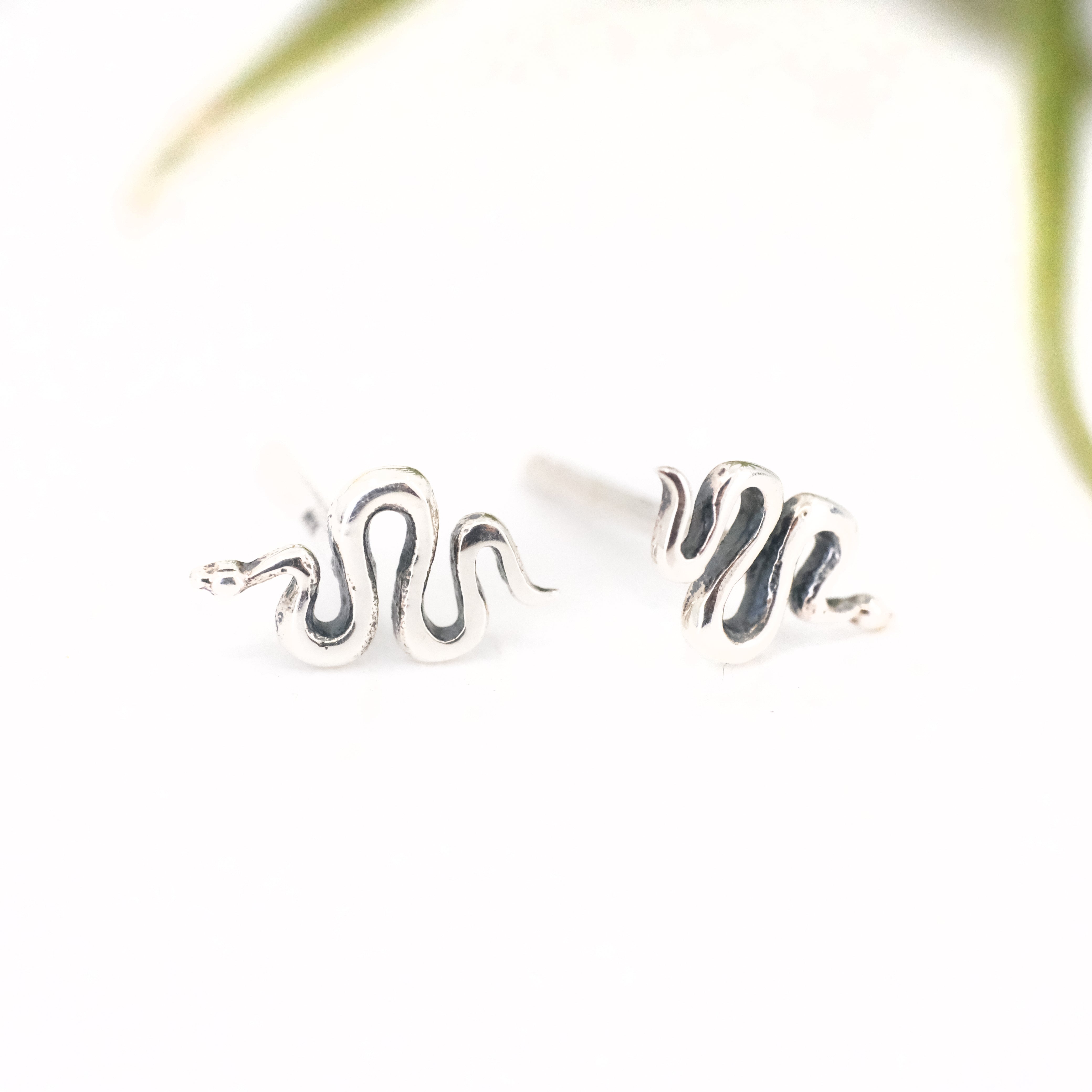 Tiny Sterling Snake Studs