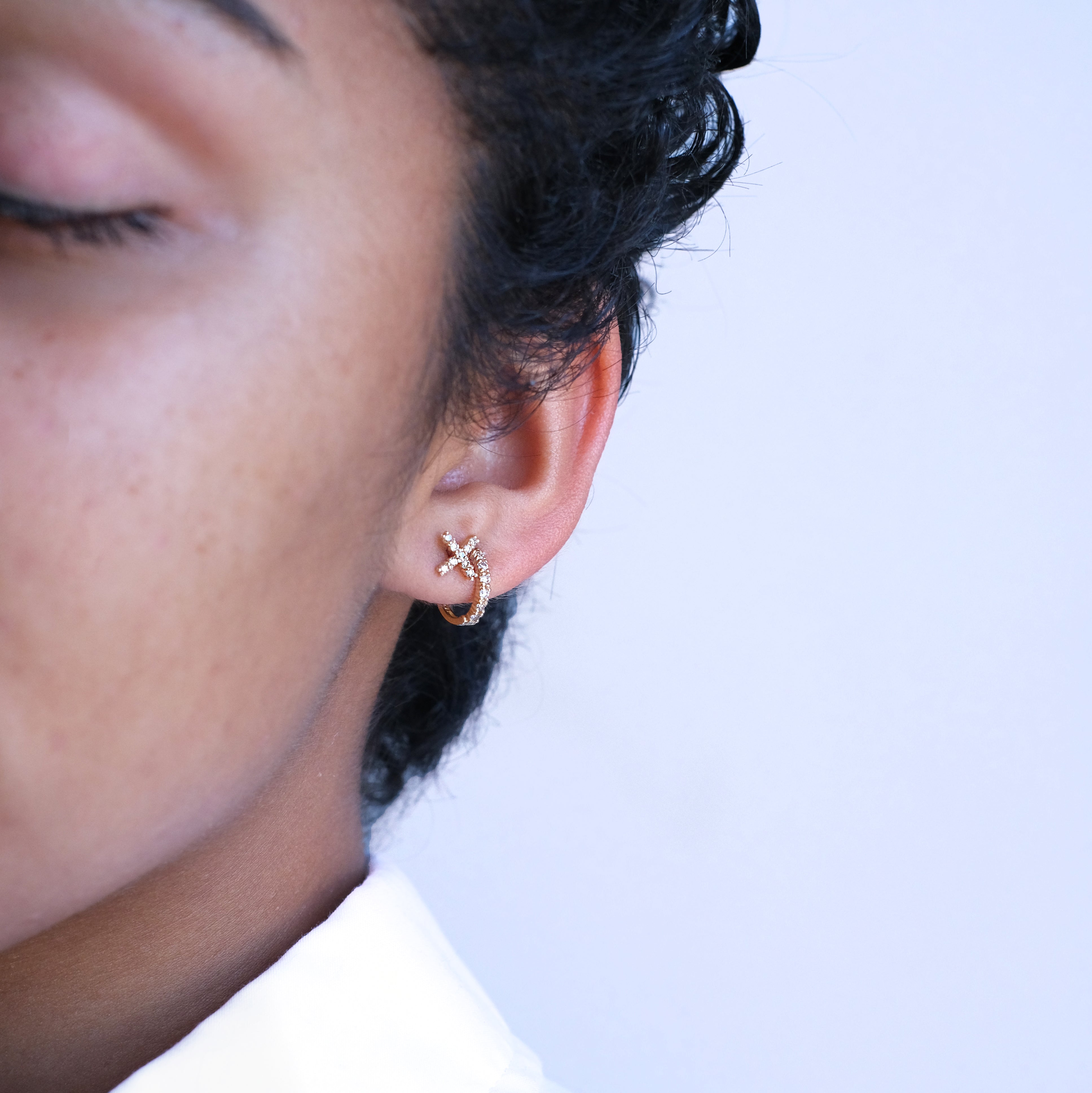 14k + Natural Diamond You Are Here Studs