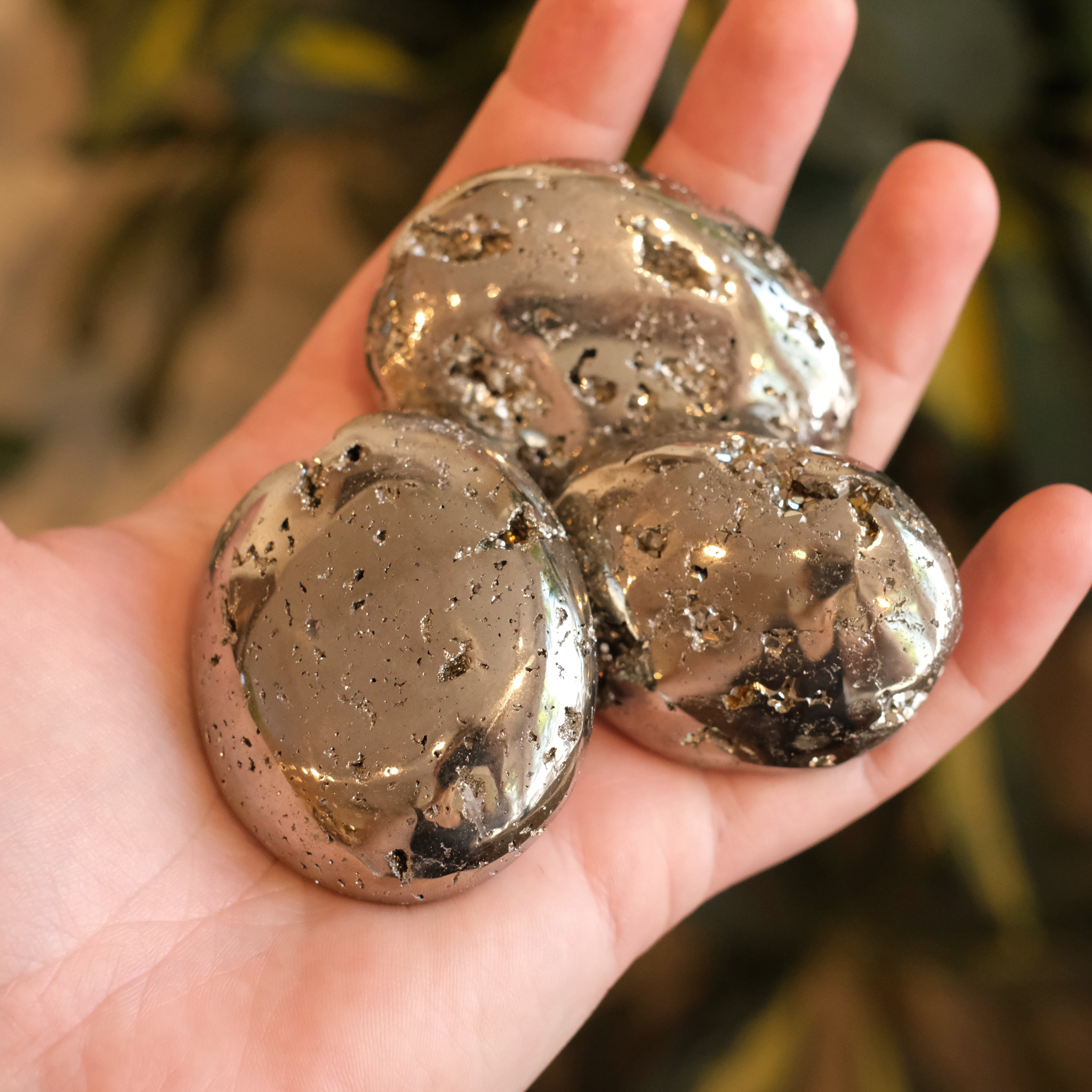 Pyrite Palm Stone