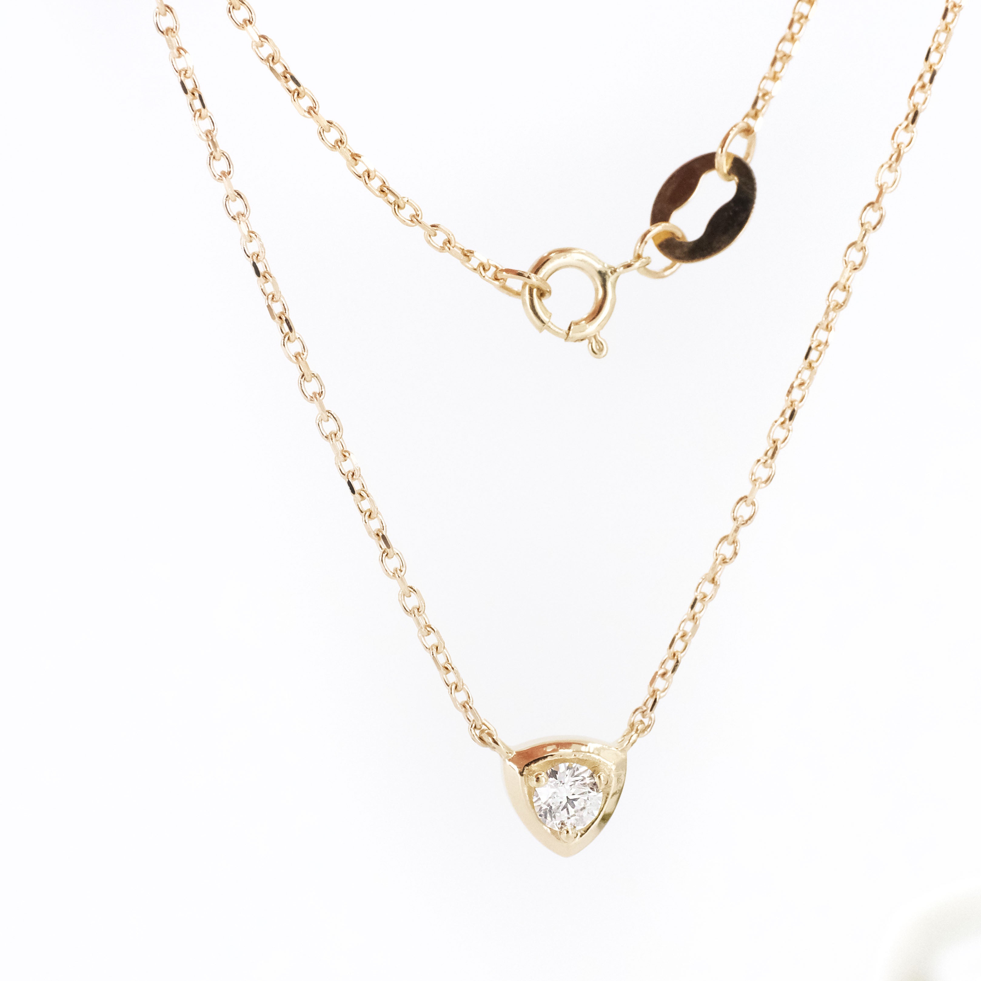 14k + Natural Diamond Mini Protector Necklace