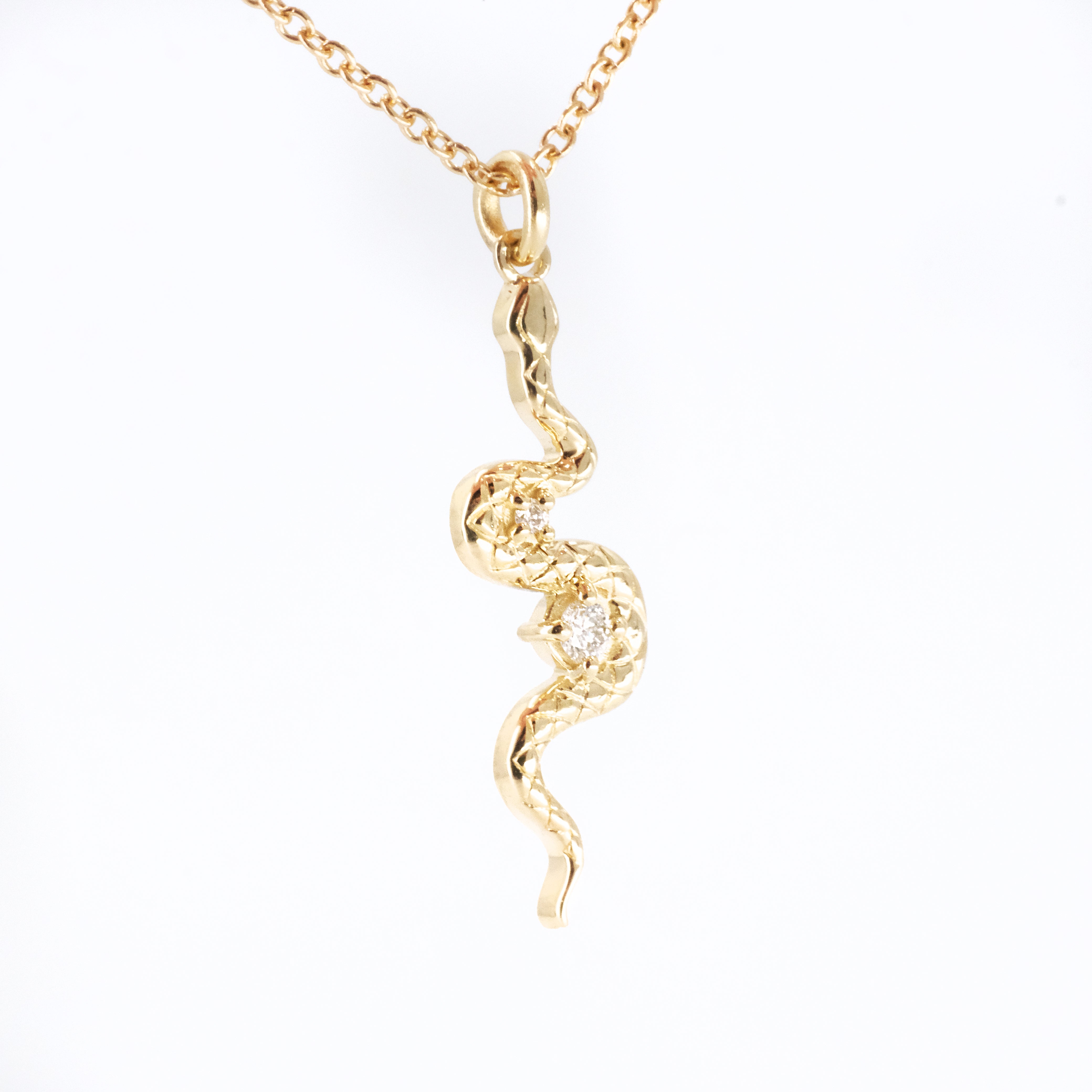 14k + Natural Diamond Asp Necklace