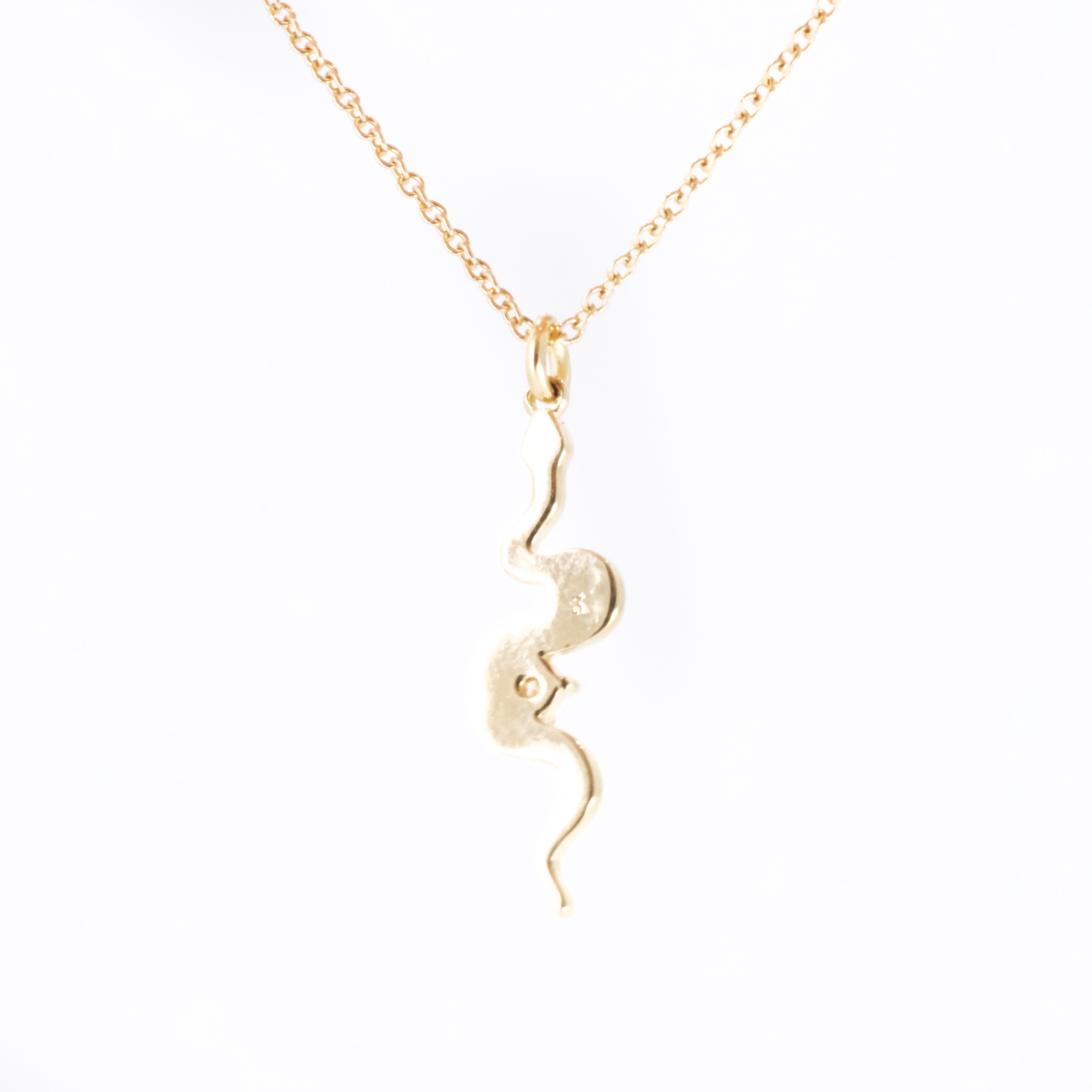 14k + Natural Diamond Asp Necklace