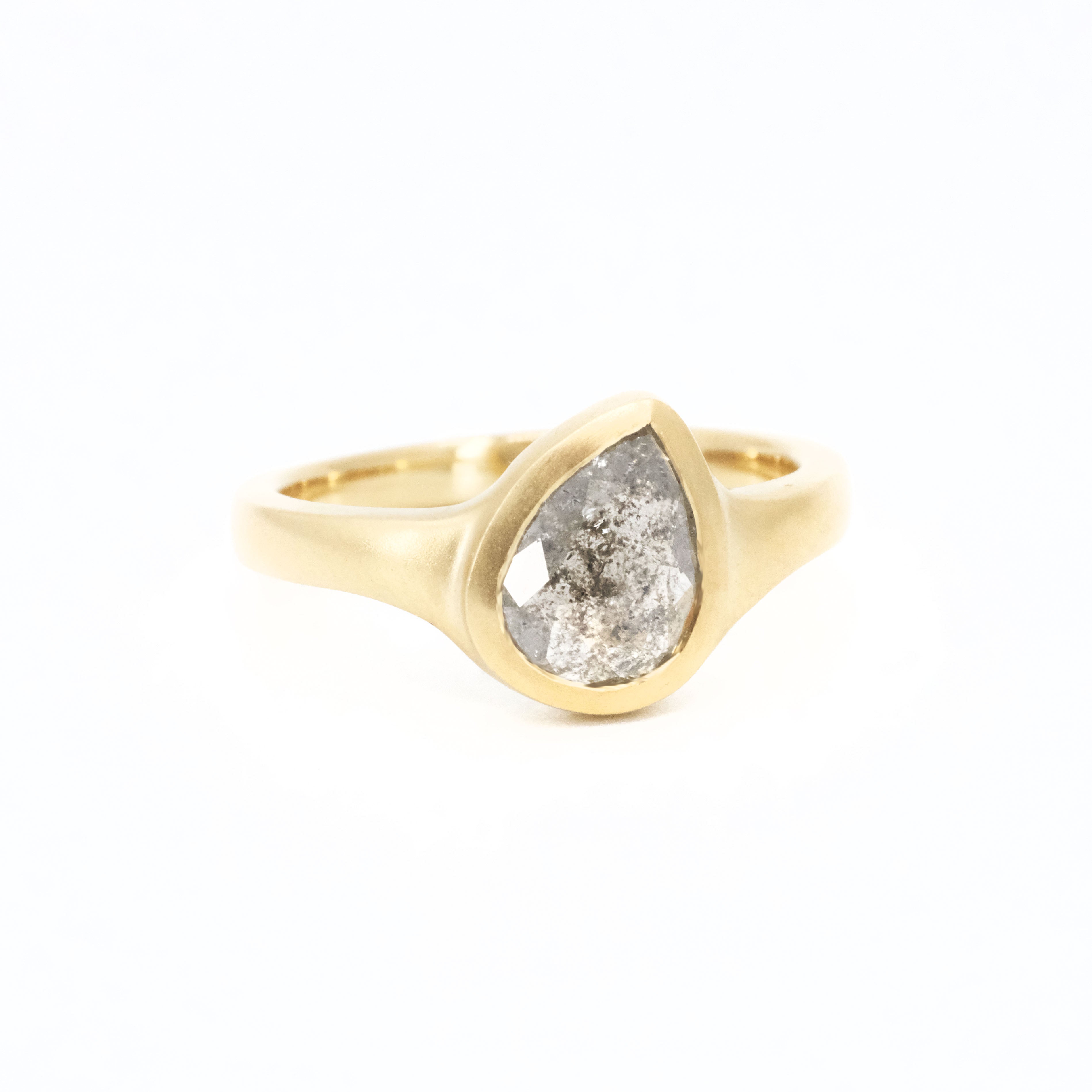 14k + Grey Diamond Akimbo Ring - One of a Kind