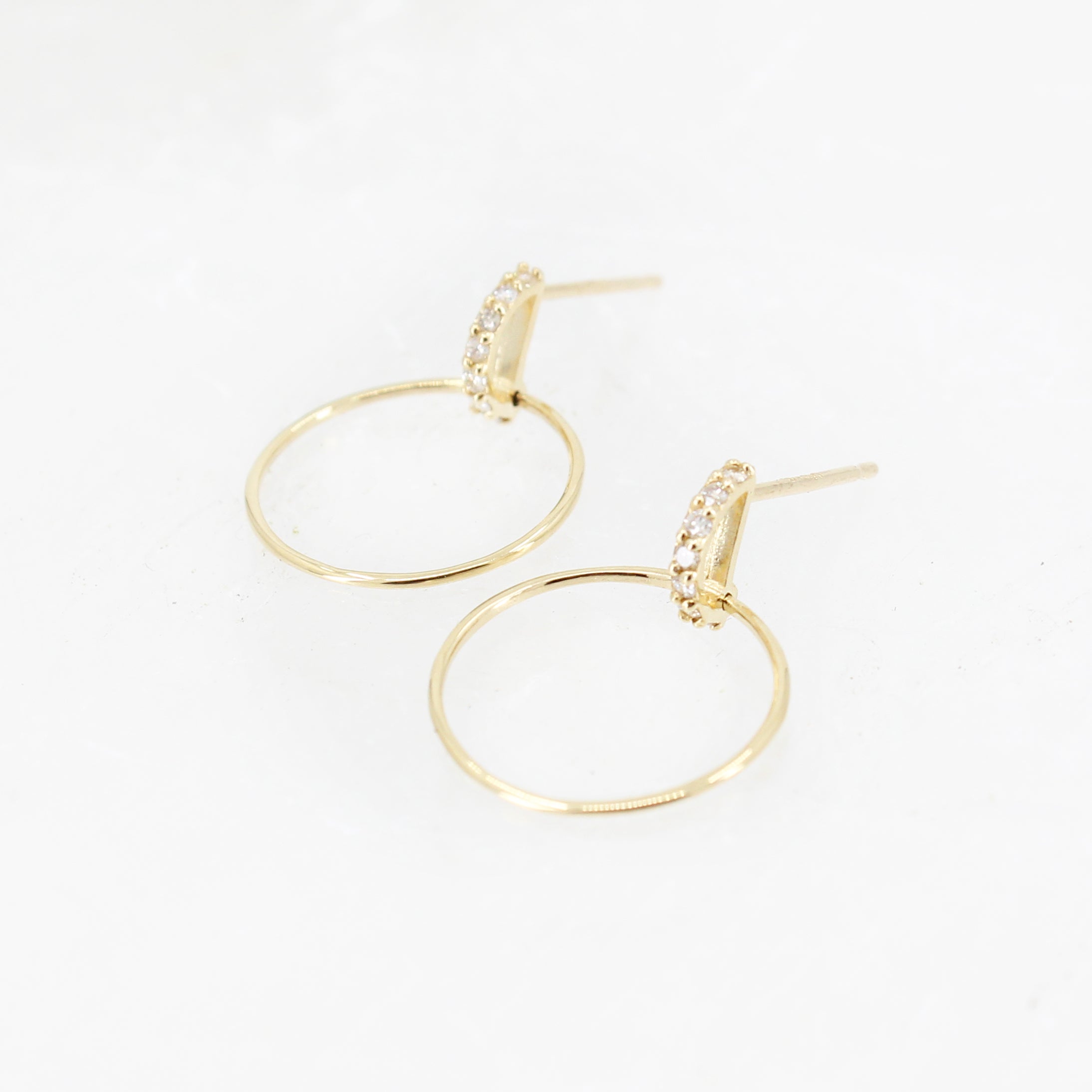 14k + Natural Diamond Maisa Hoops