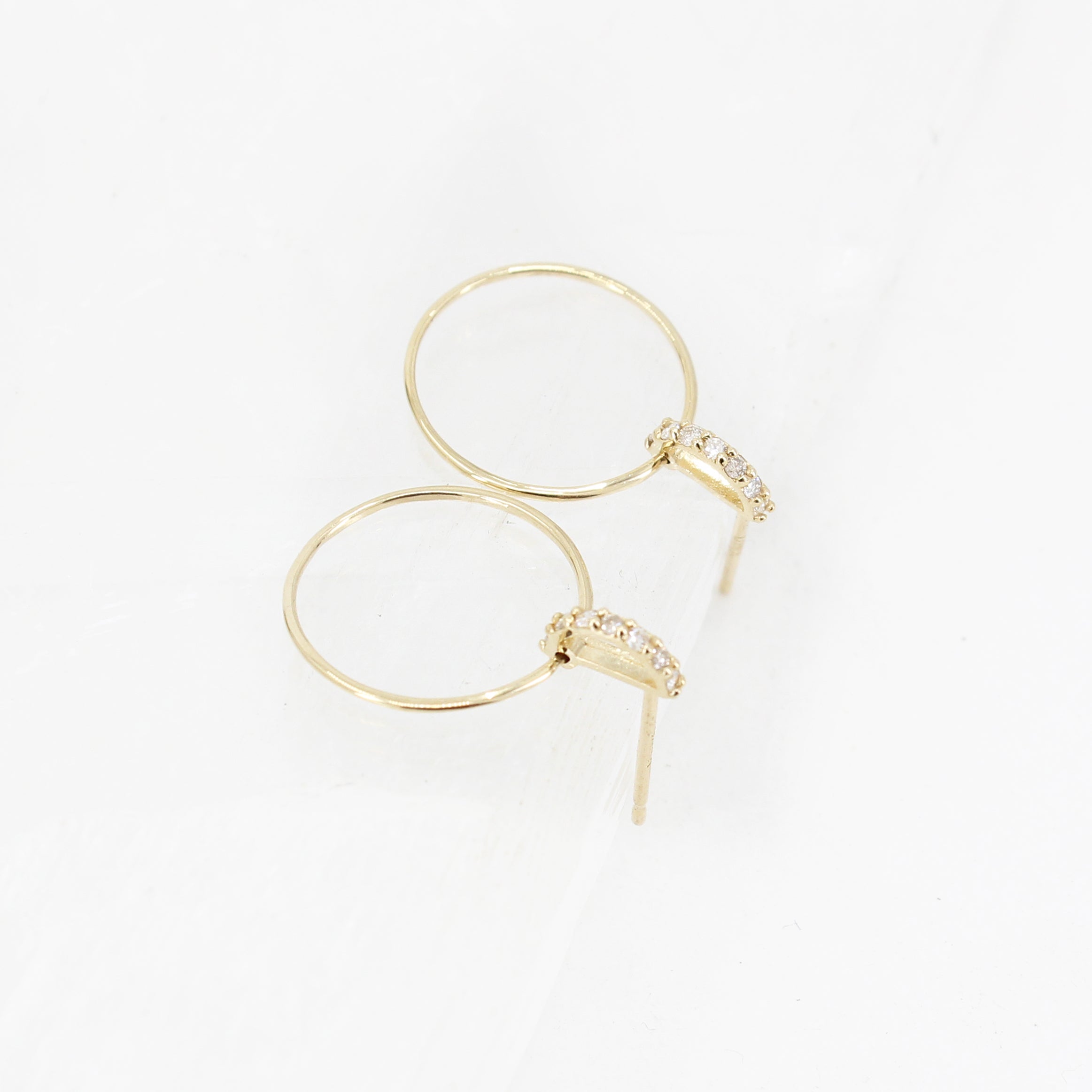 14k + Natural Diamond Maisa Hoops