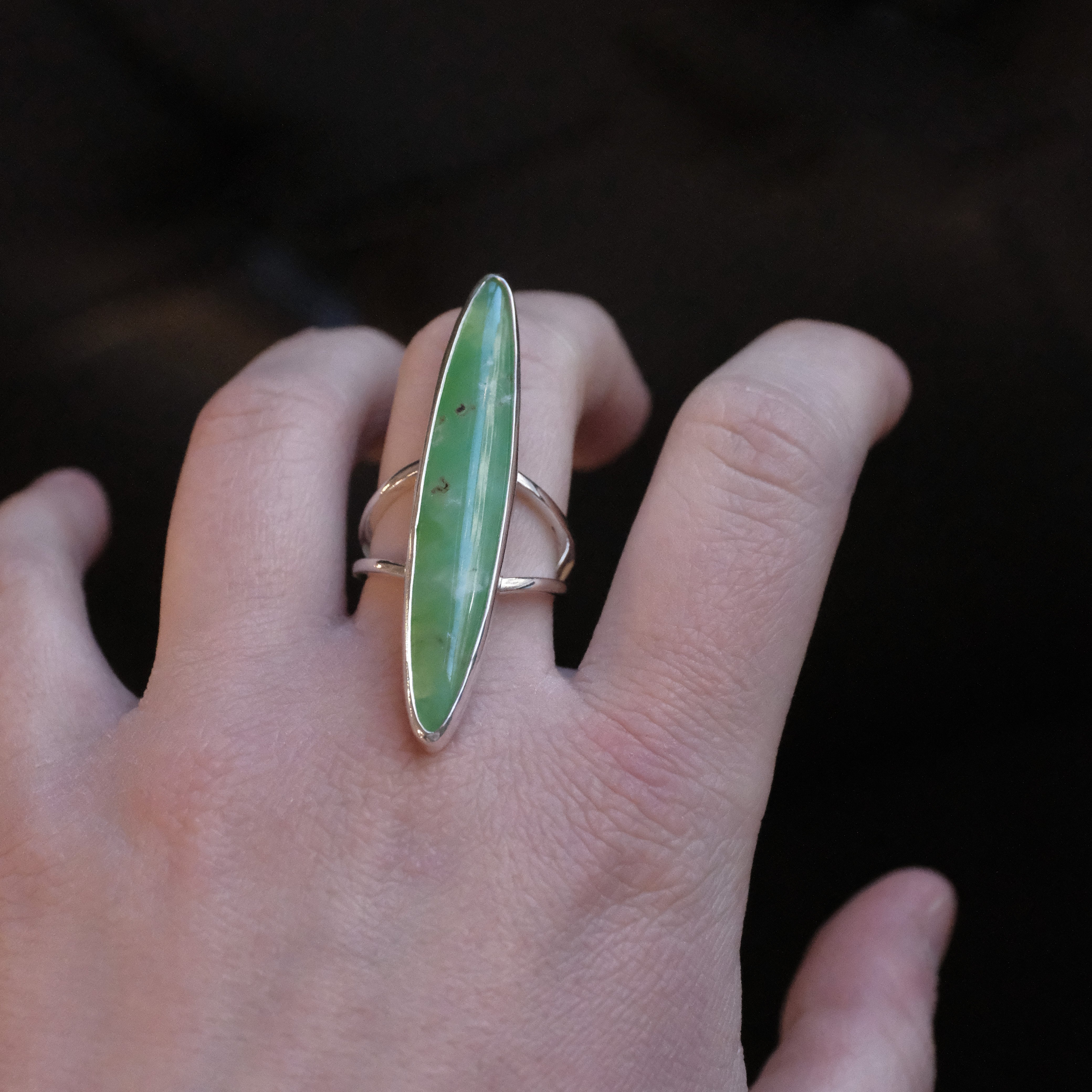 Minty Chalcedony Shikara Ring (Size 7) - One of a Kind