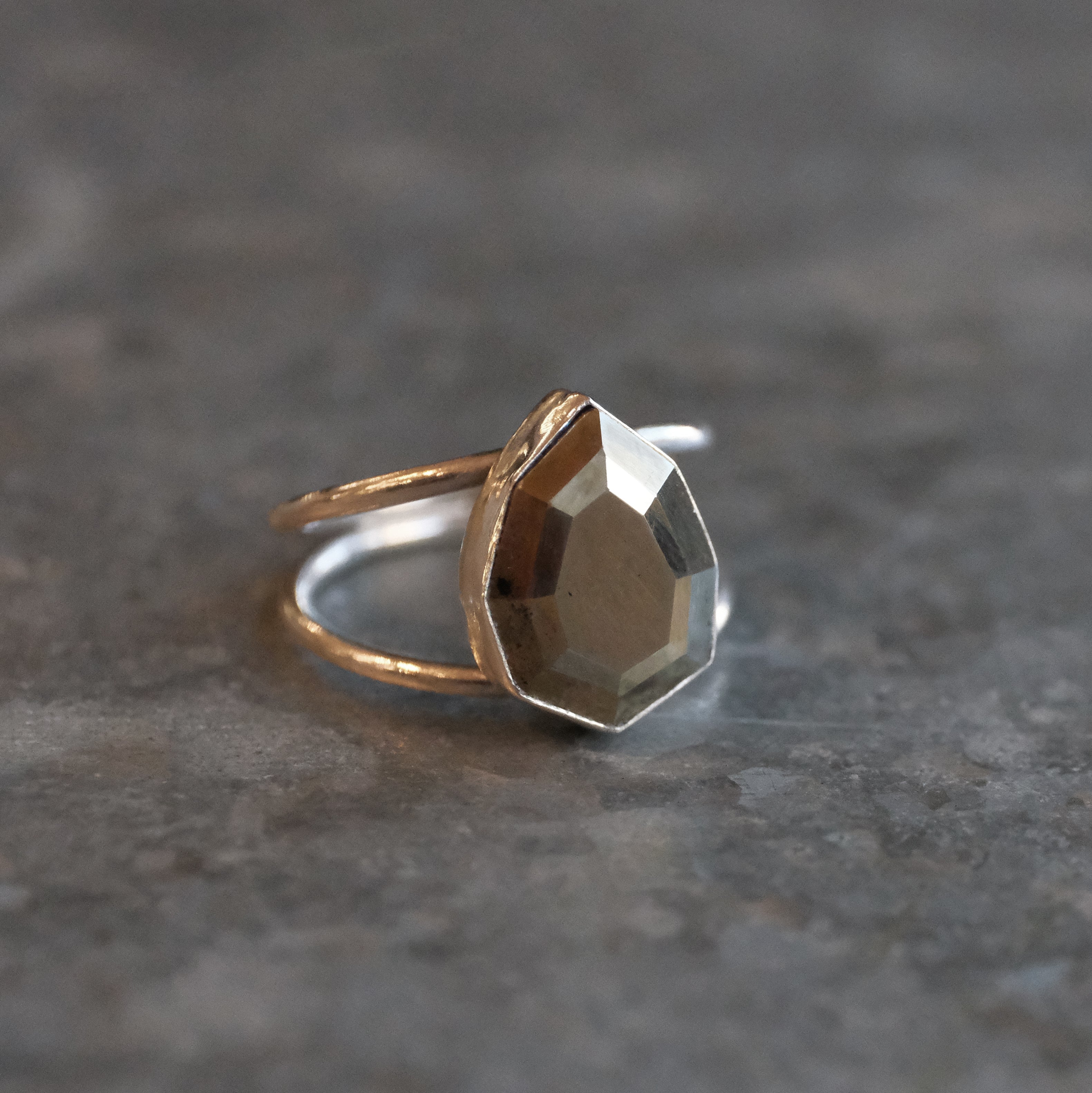 Sterling + Pyrite Vignette Ring (Size 7.5) - One of a Kind
