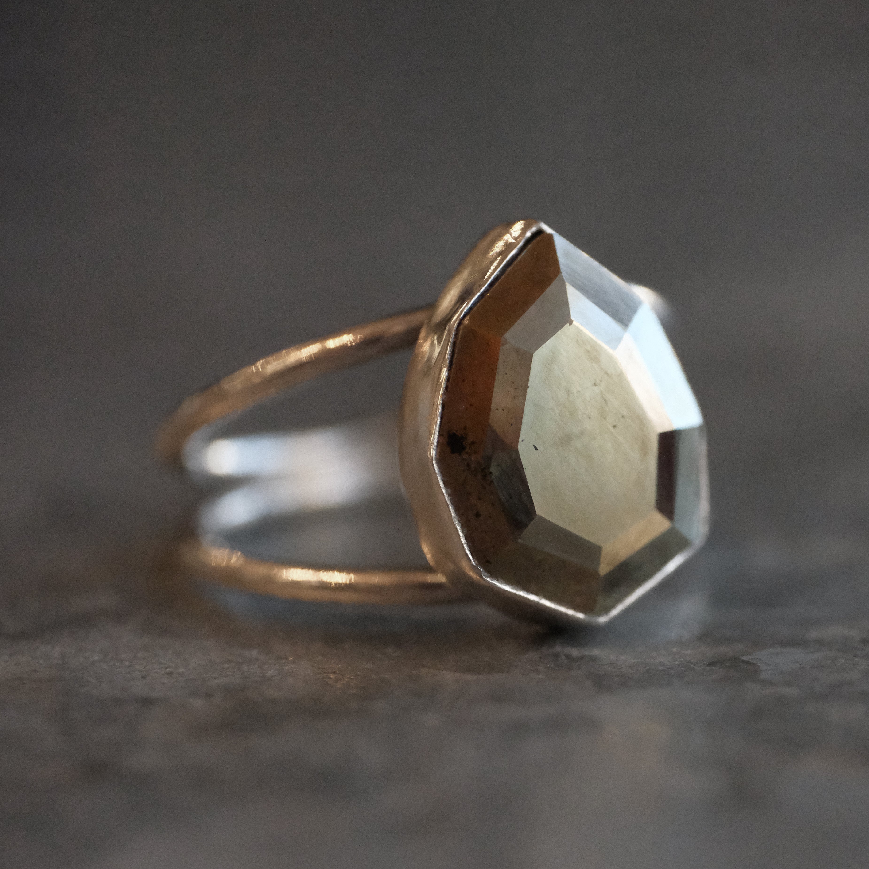 Sterling + Pyrite Vignette Ring (Size 6.5) - One of a Kind