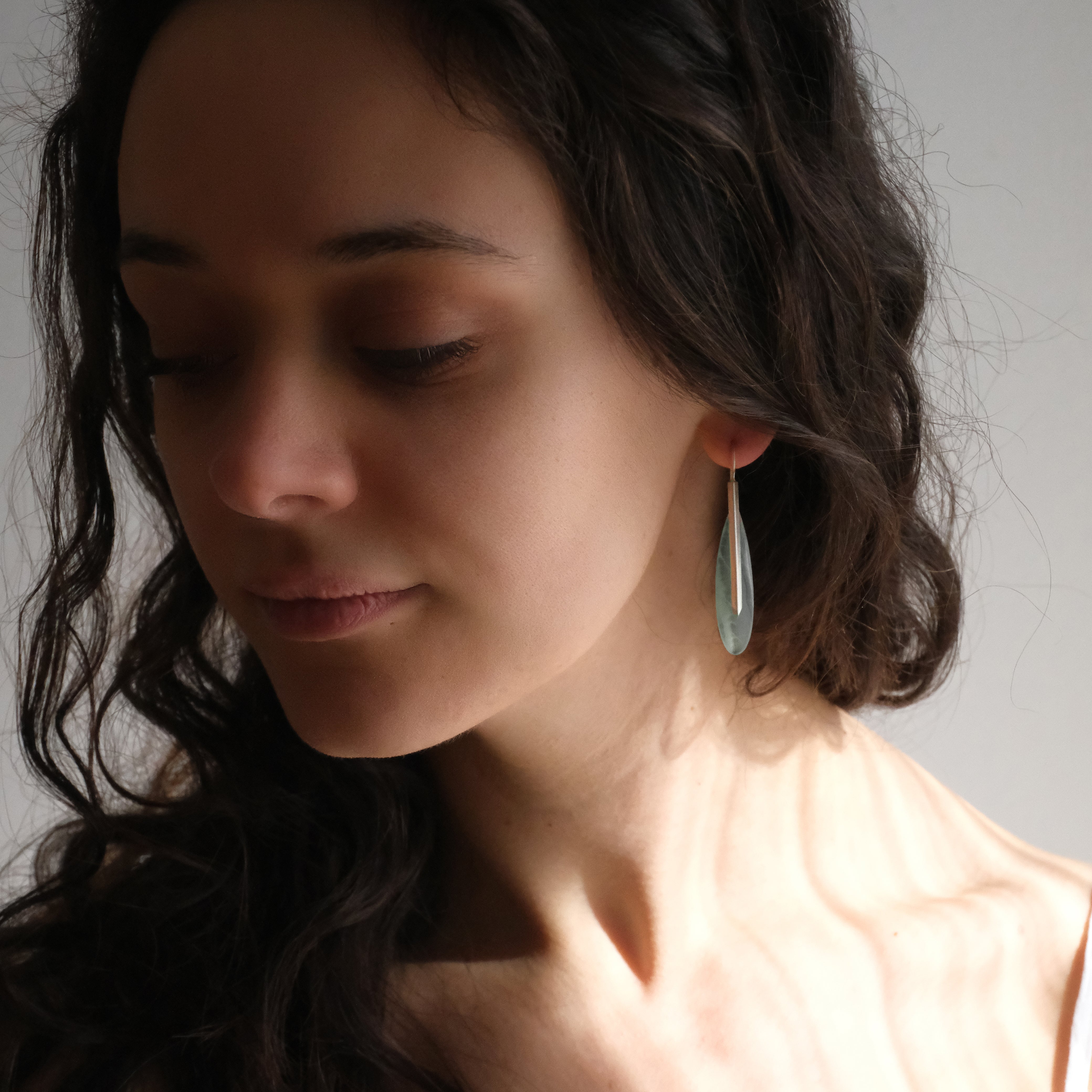 Blue Onyx + Sterling Belfry Earrings - One of a Kind