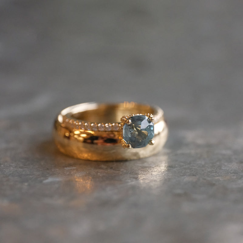 14k + Montana Sapphire Shadows Ring