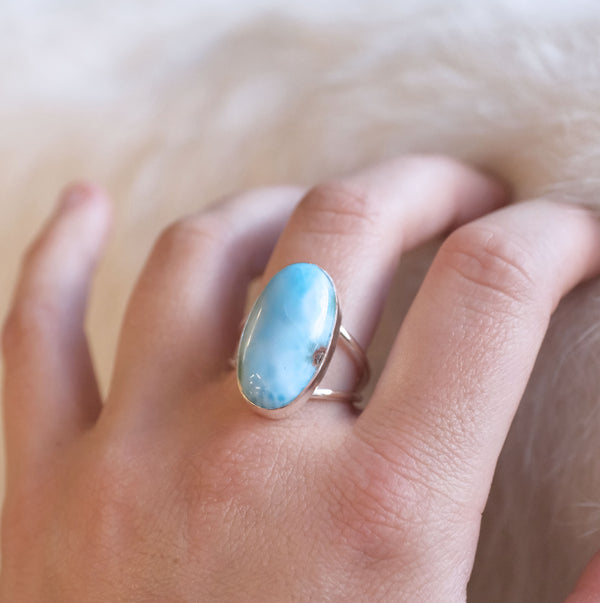Larimar Sola Ring (Size 7) - One of a Kind