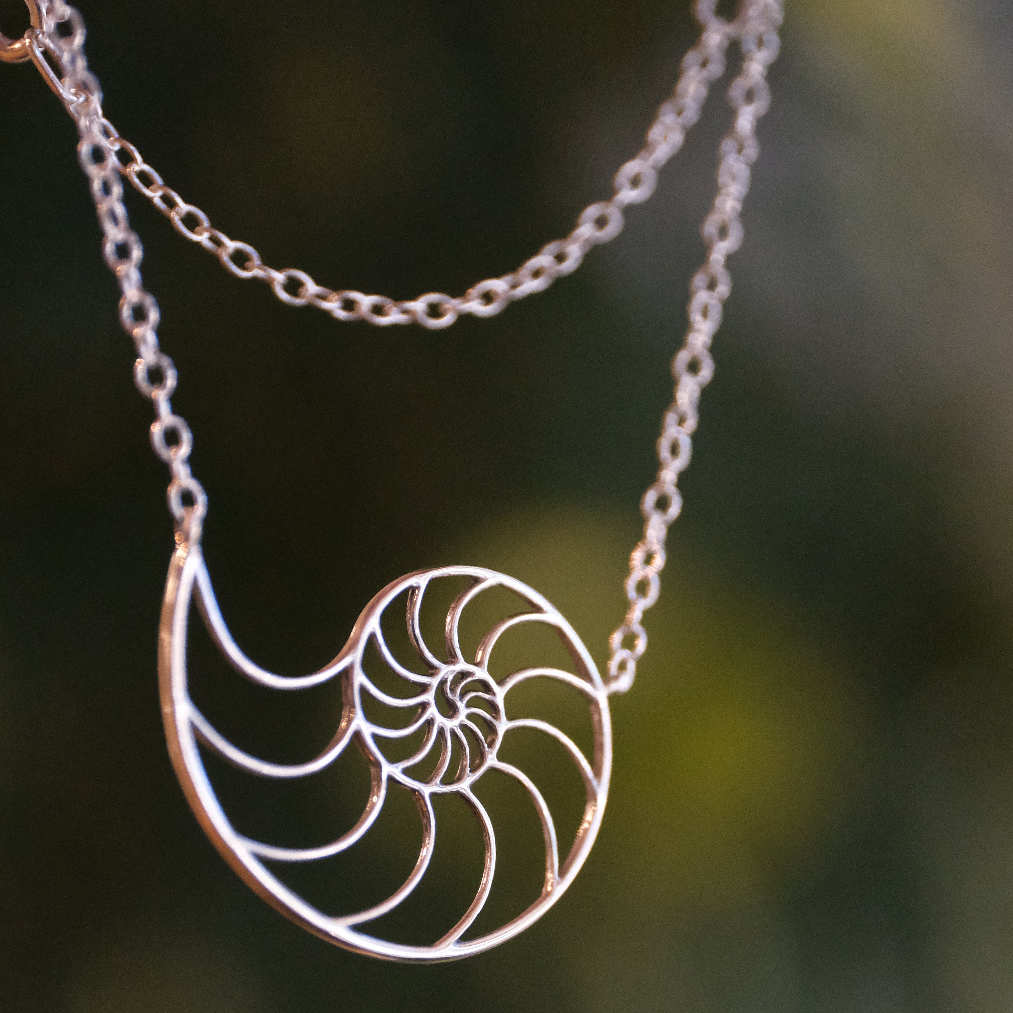 Sterling Ammonite Necklace