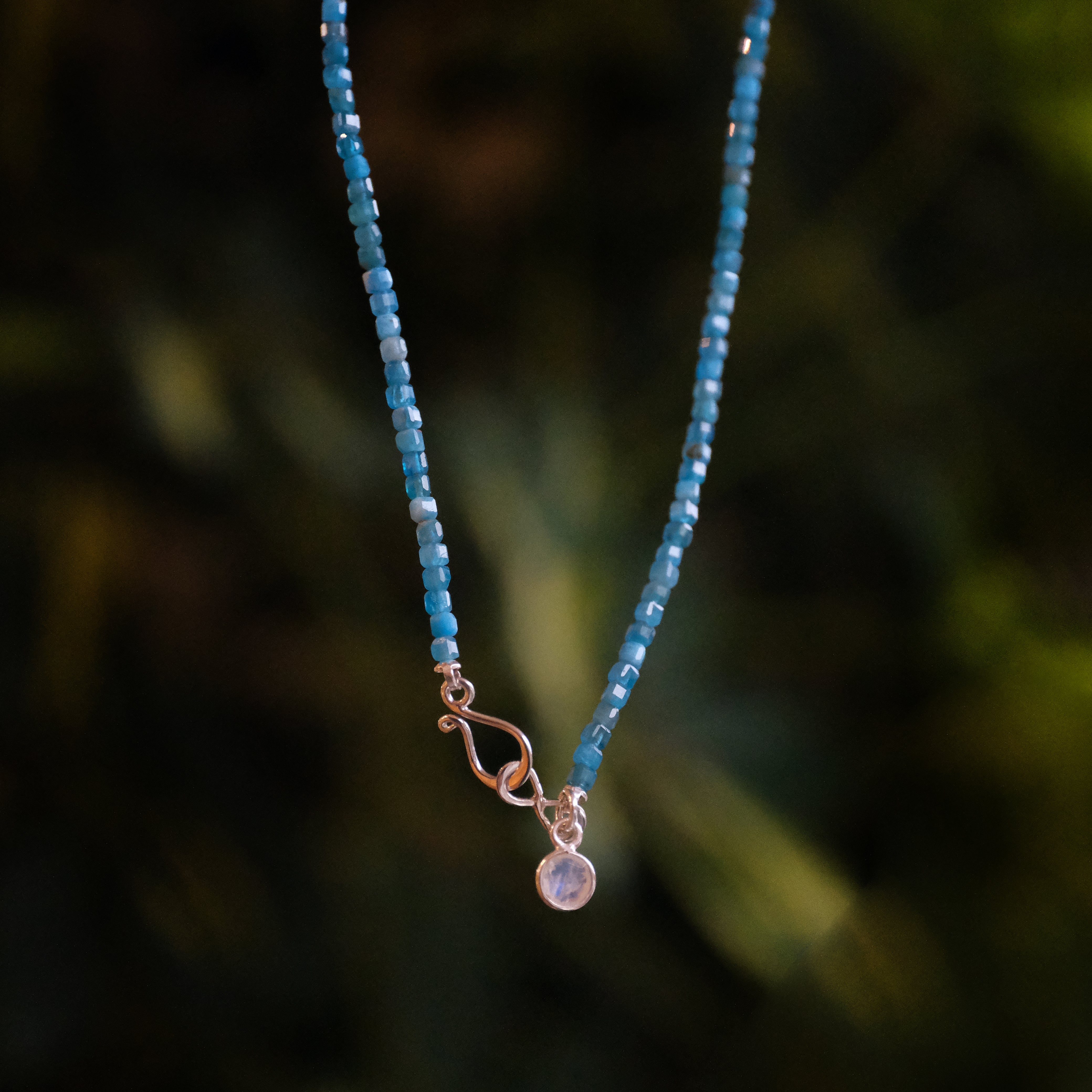 Blue Jay Apatite + Moonstone Necklace - One of a Kind