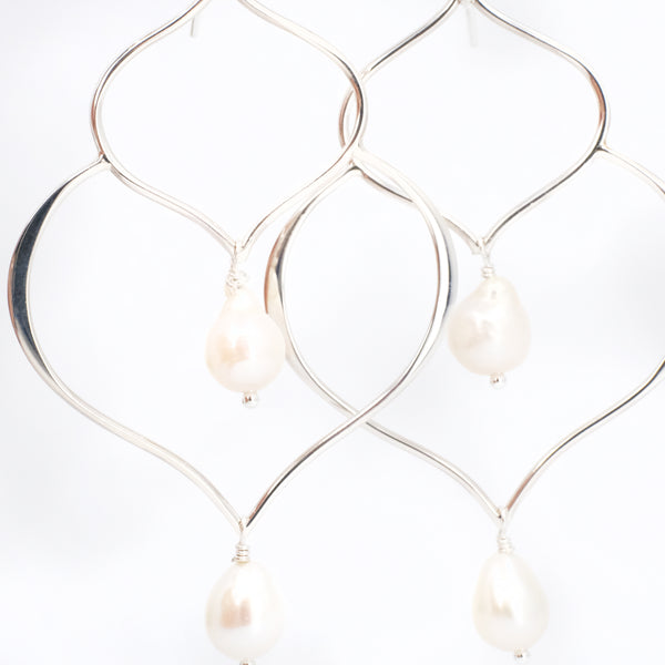 Pearl Petal Sterling Earrings