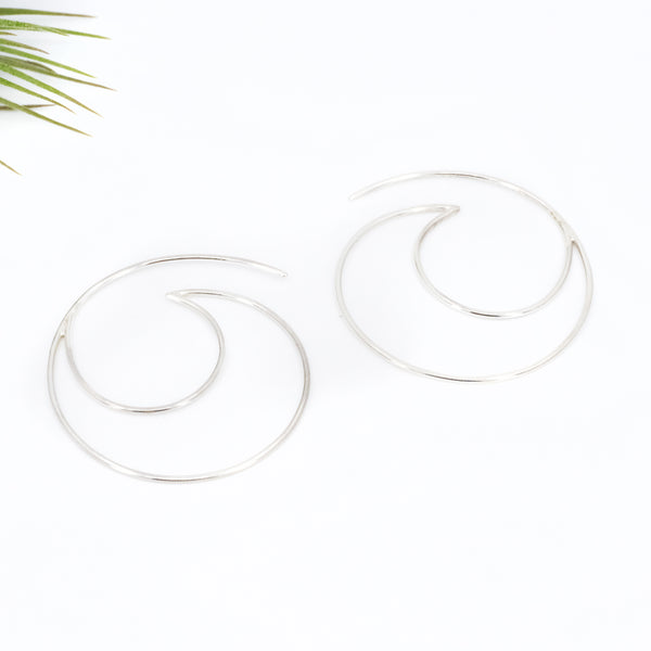 Sterling Open Wave Earrings