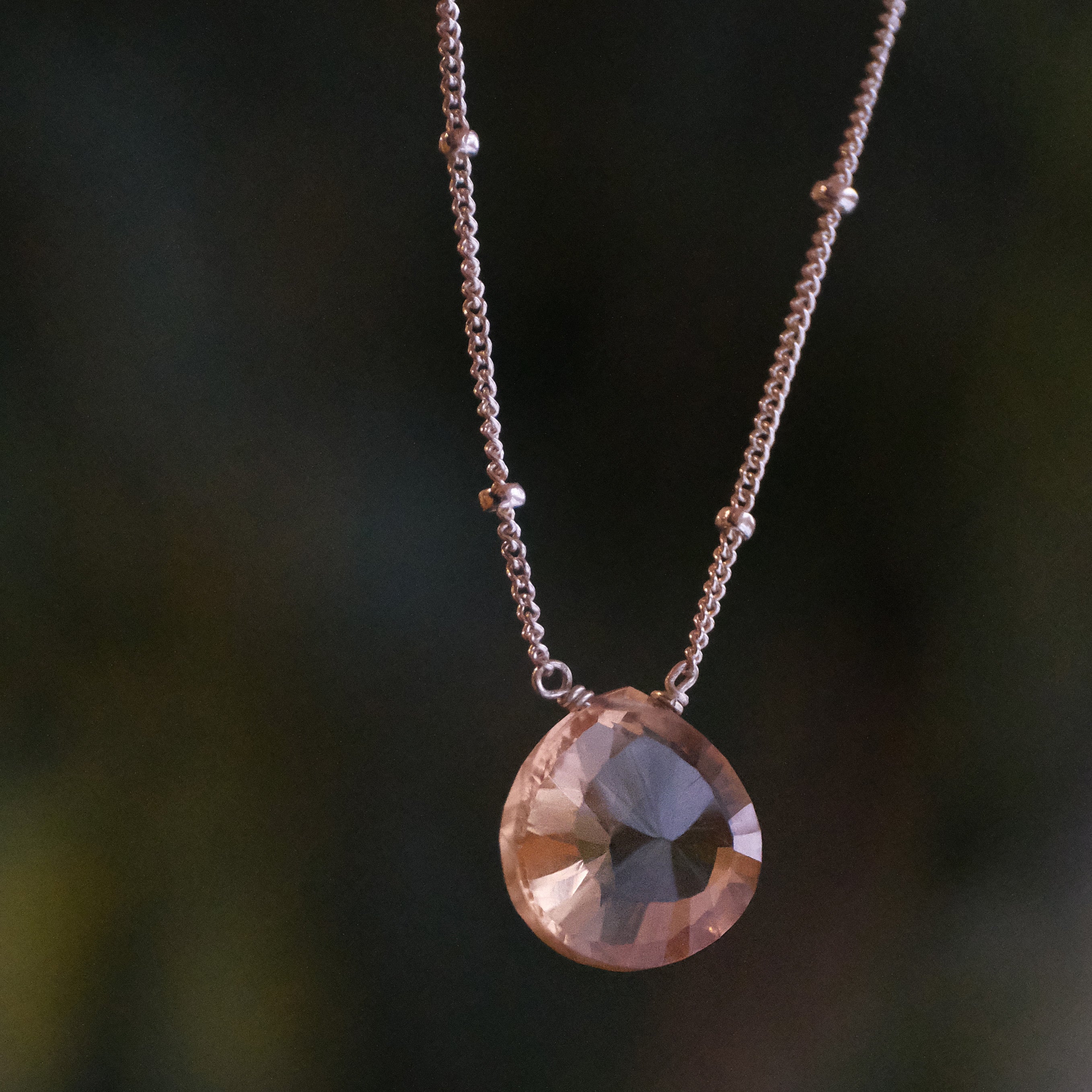 Citrine + Sterling Satellite Necklace