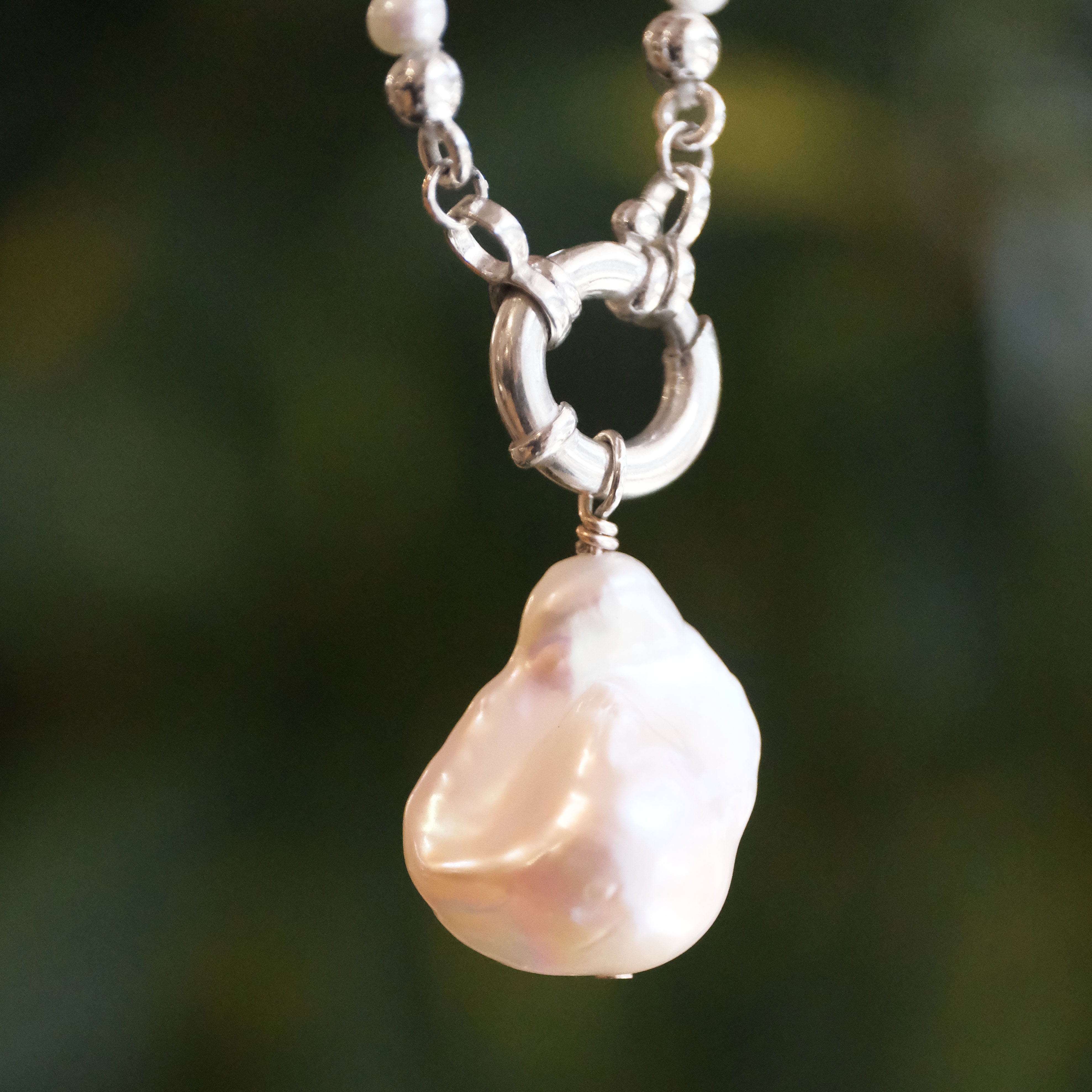 Big Ass Baroque Pearl Charm Keeper Necklace - One of a Kind