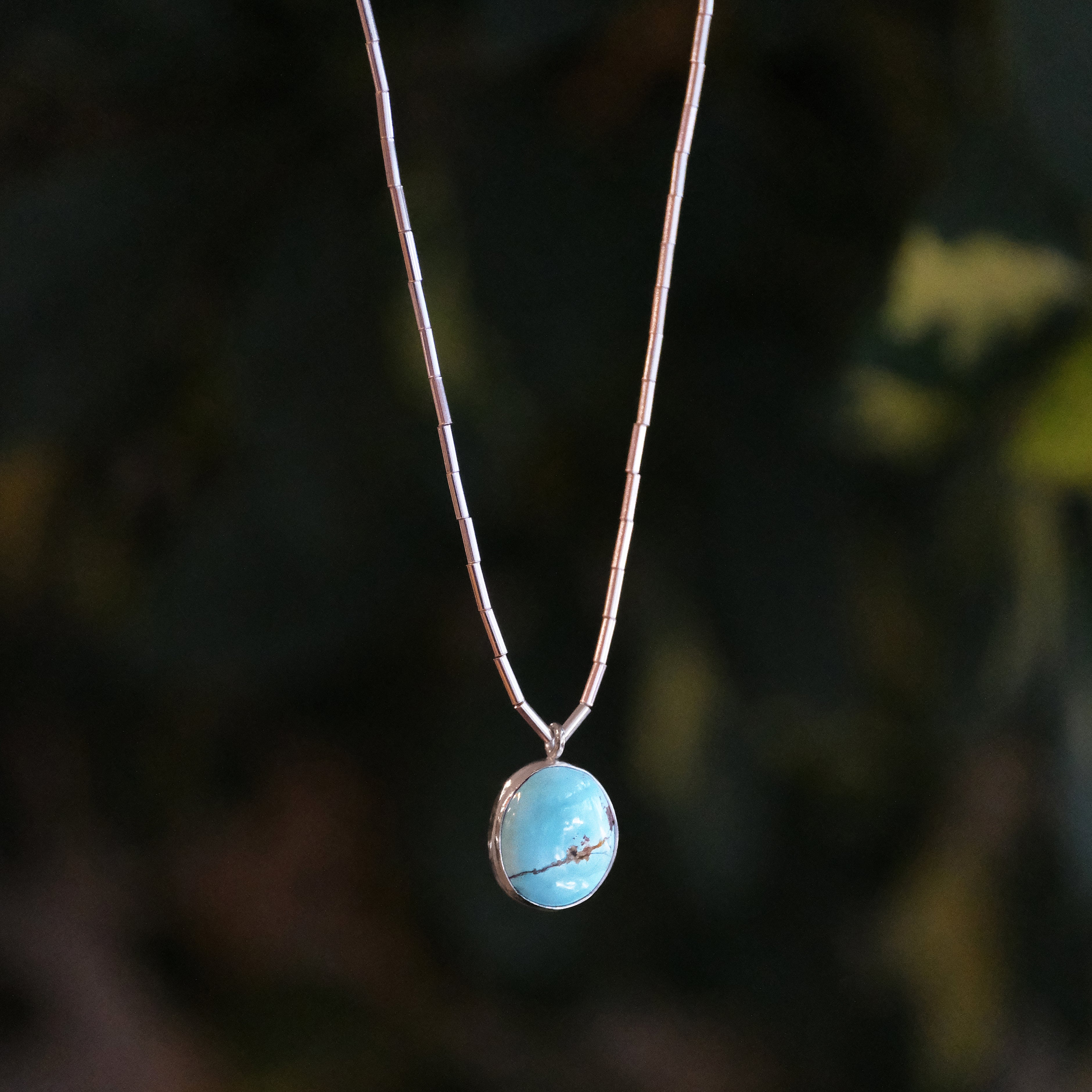 Turquoise + Liquid Silver Necklace - One of a Kind