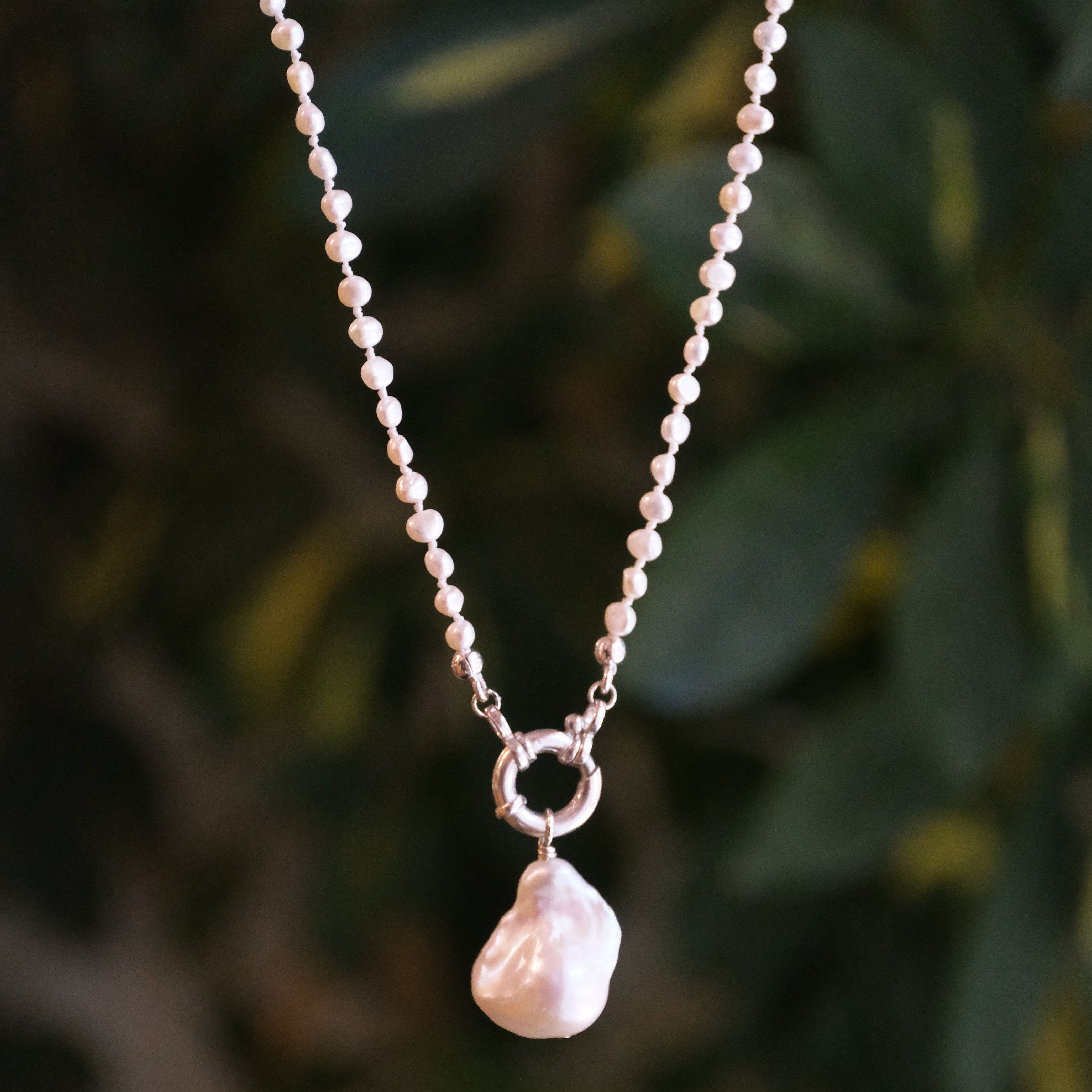 Big Ass Baroque Pearl Charm Keeper Necklace - One of a Kind