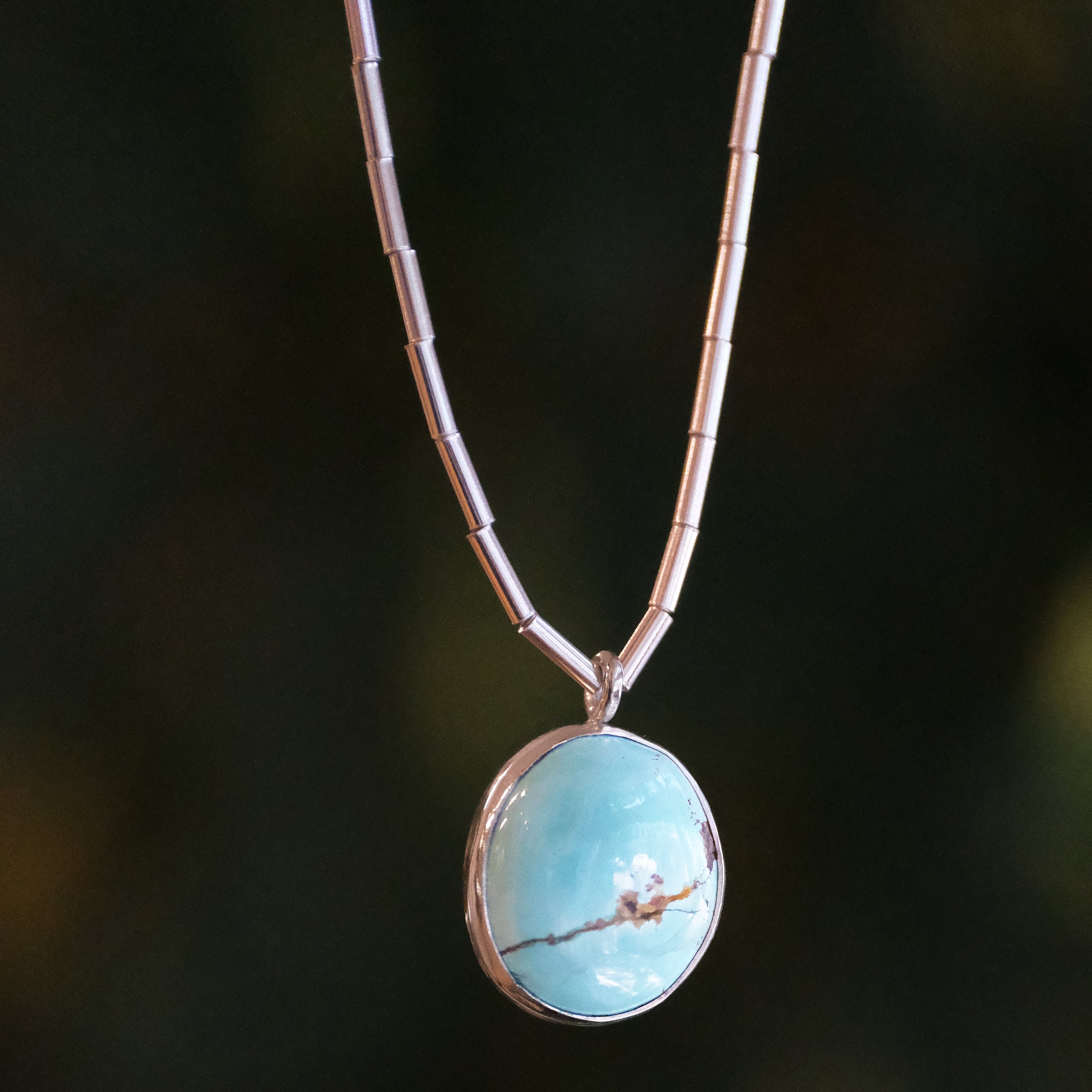 Turquoise + Liquid Silver Necklace - One of a Kind
