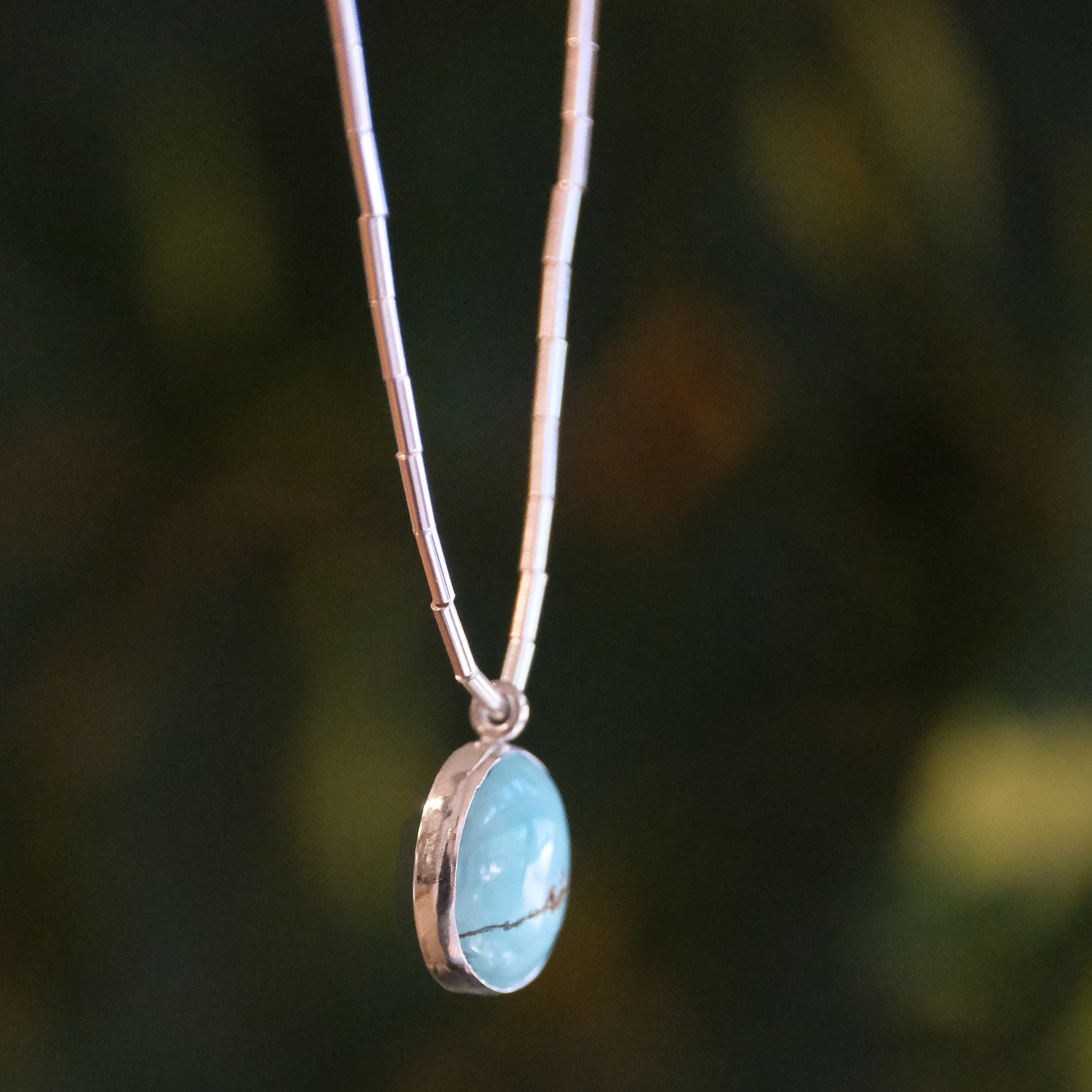 Turquoise + Liquid Silver Necklace - One of a Kind