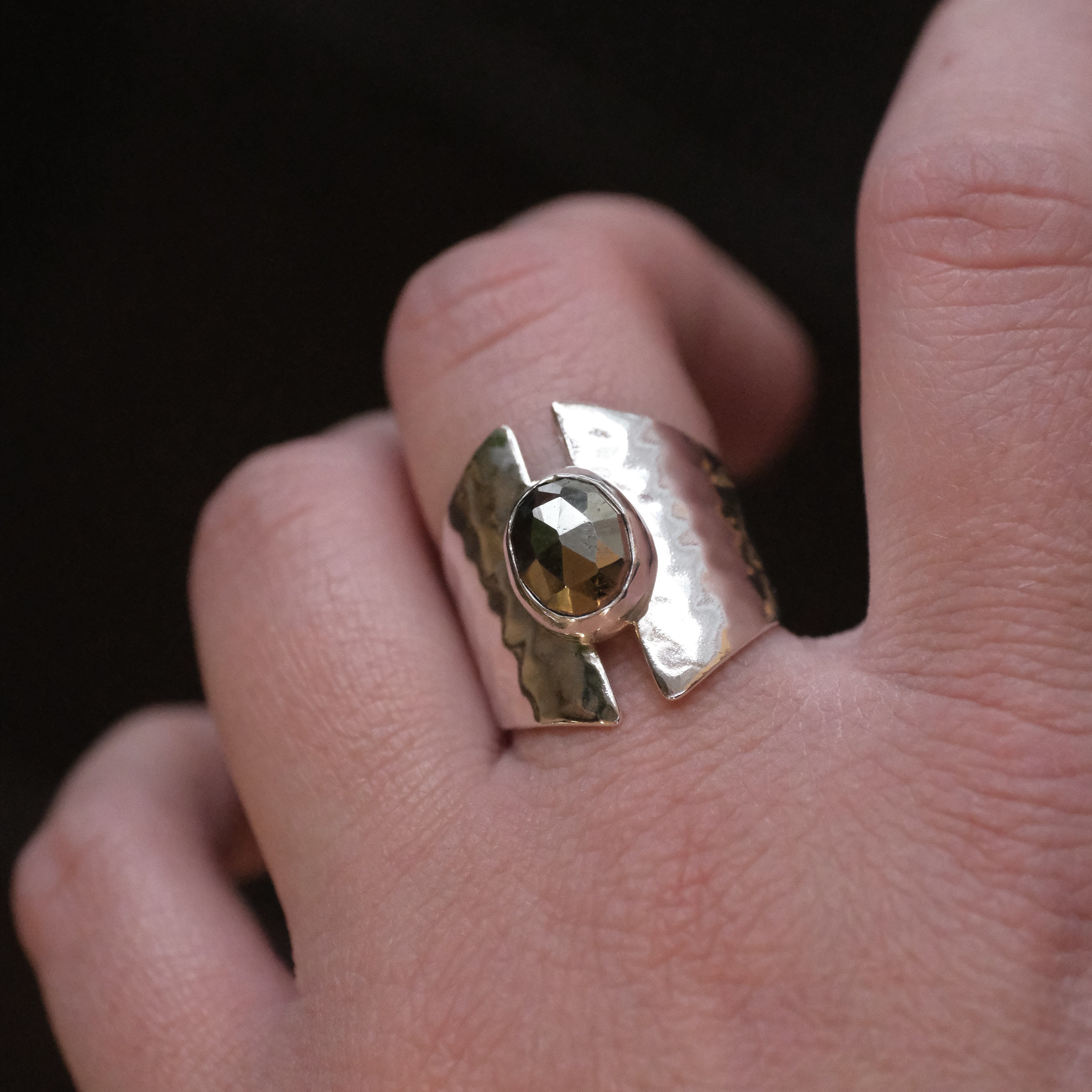 Pyrite Shield Ring (Size 6) - One of a Kind