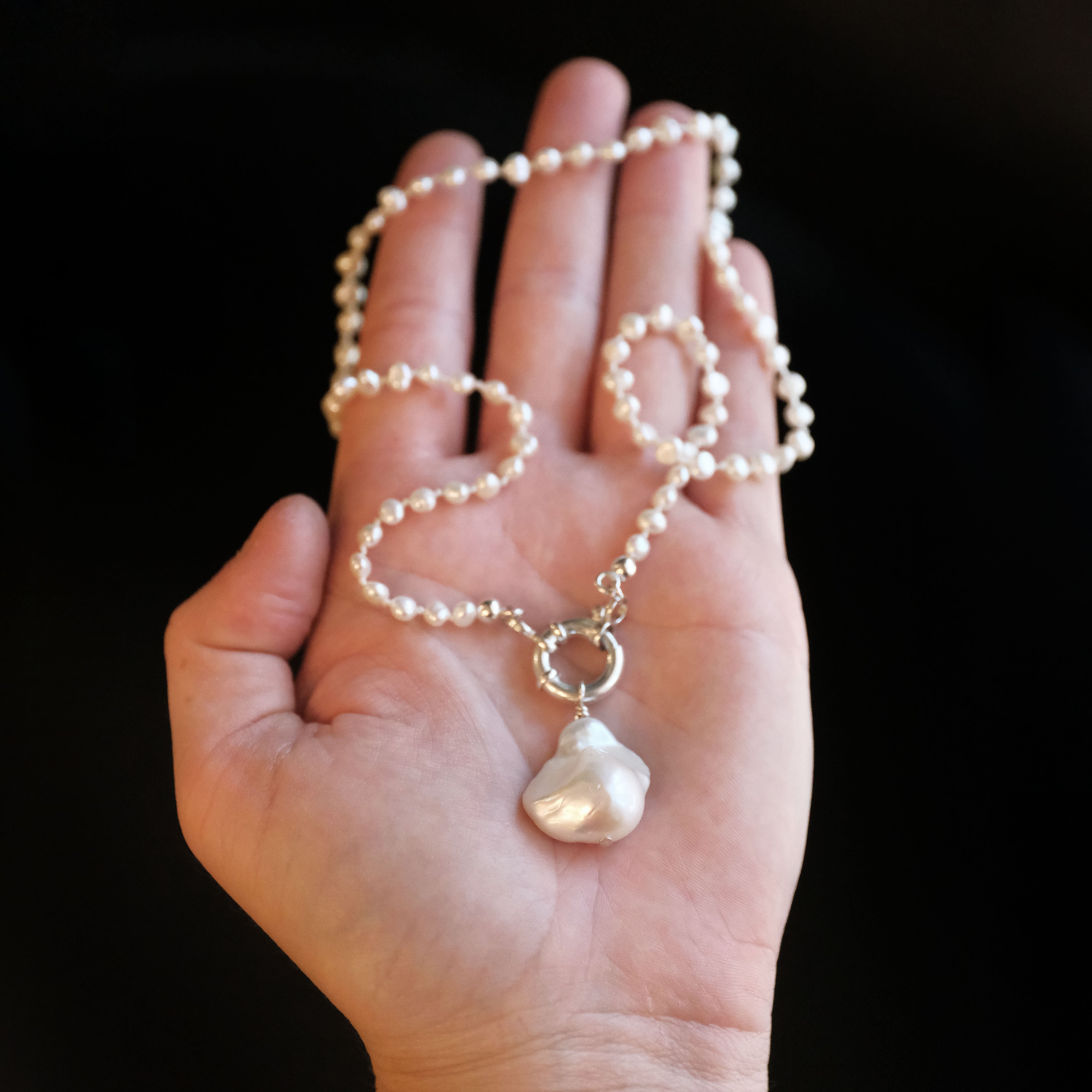 Big Ass Baroque Pearl Charm Keeper Necklace - One of a Kind